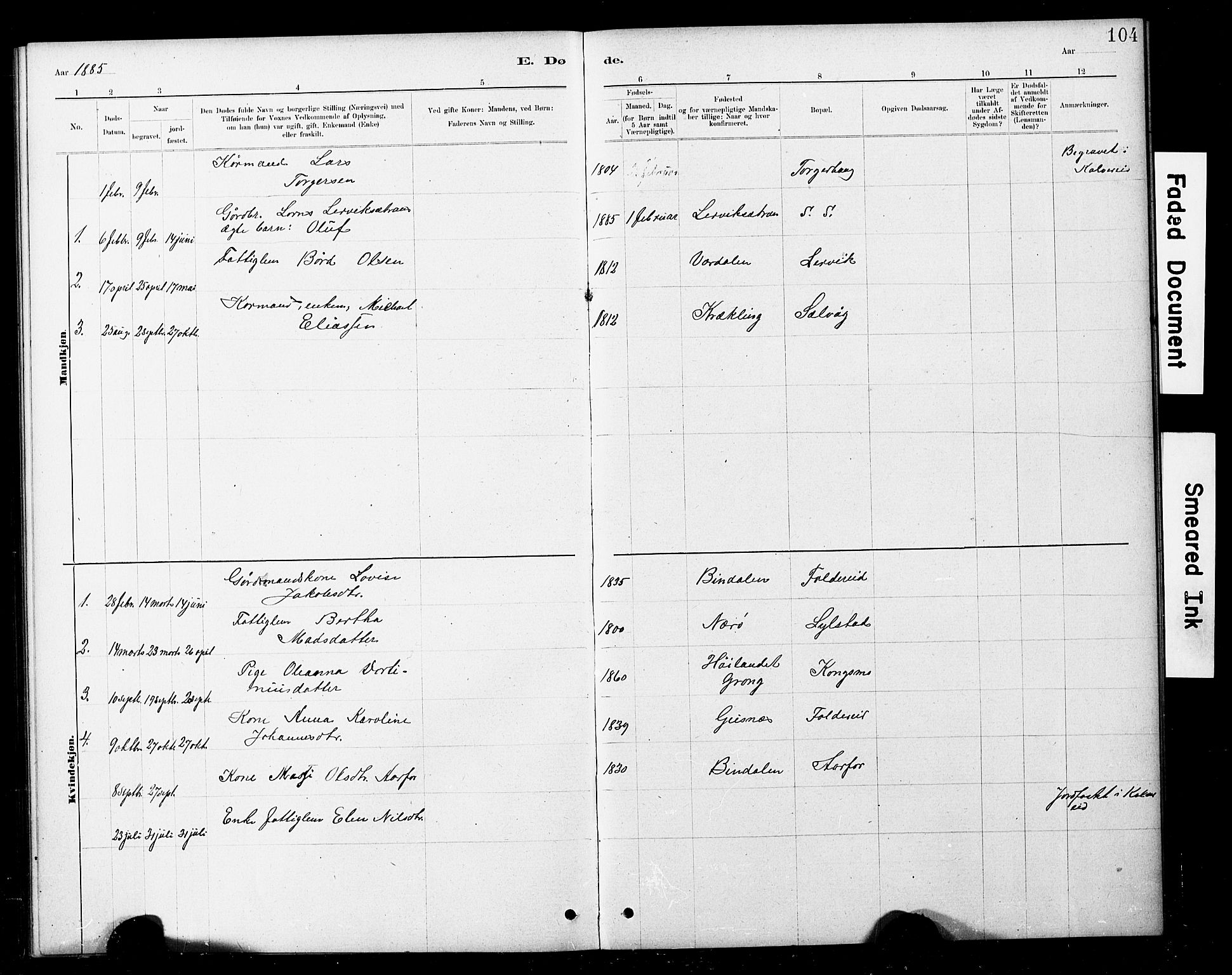 Ministerialprotokoller, klokkerbøker og fødselsregistre - Nord-Trøndelag, SAT/A-1458/783/L0661: Klokkerbok nr. 783C01, 1878-1893, s. 104