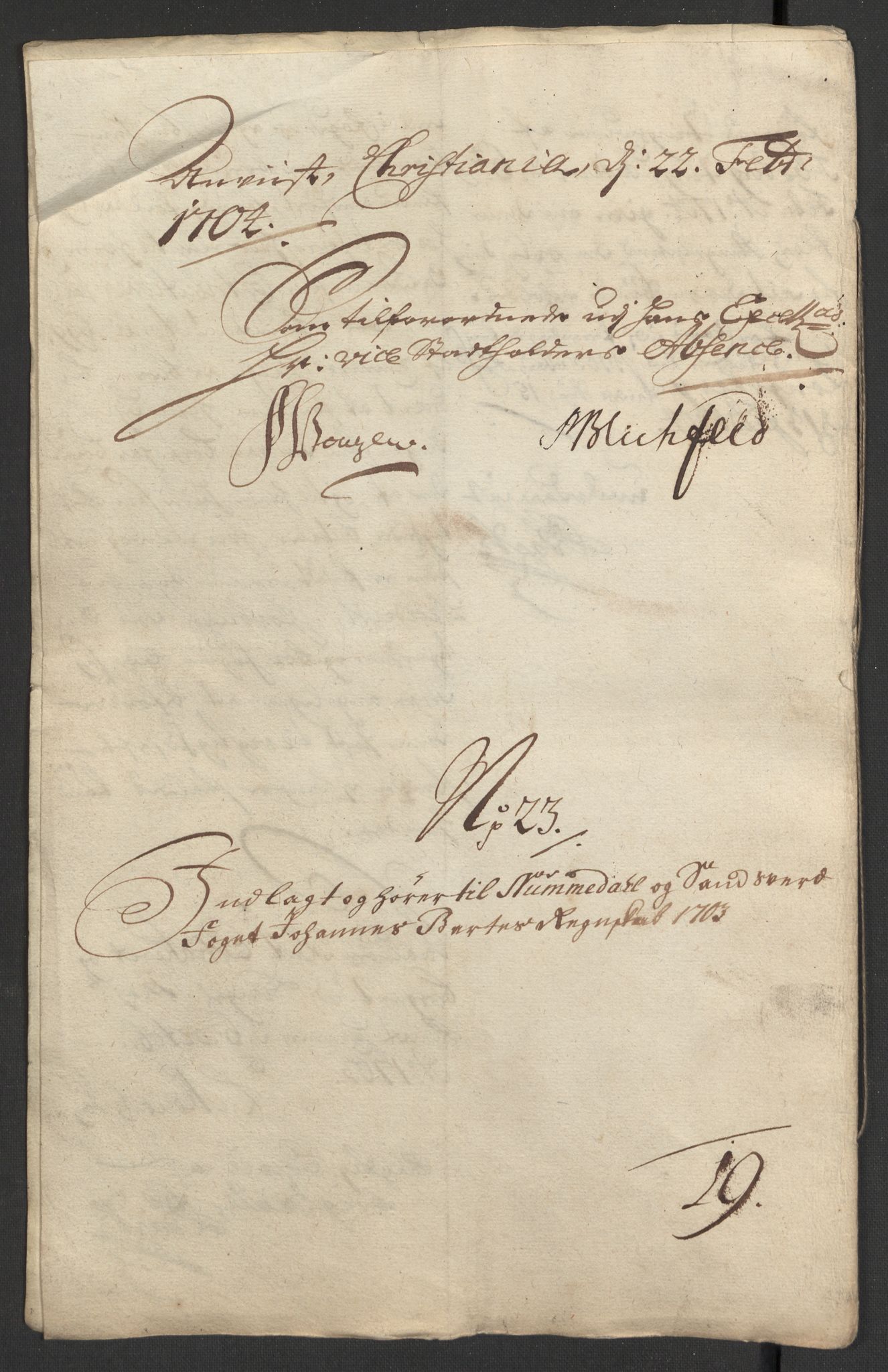 Rentekammeret inntil 1814, Reviderte regnskaper, Fogderegnskap, RA/EA-4092/R24/L1581: Fogderegnskap Numedal og Sandsvær, 1703, s. 253