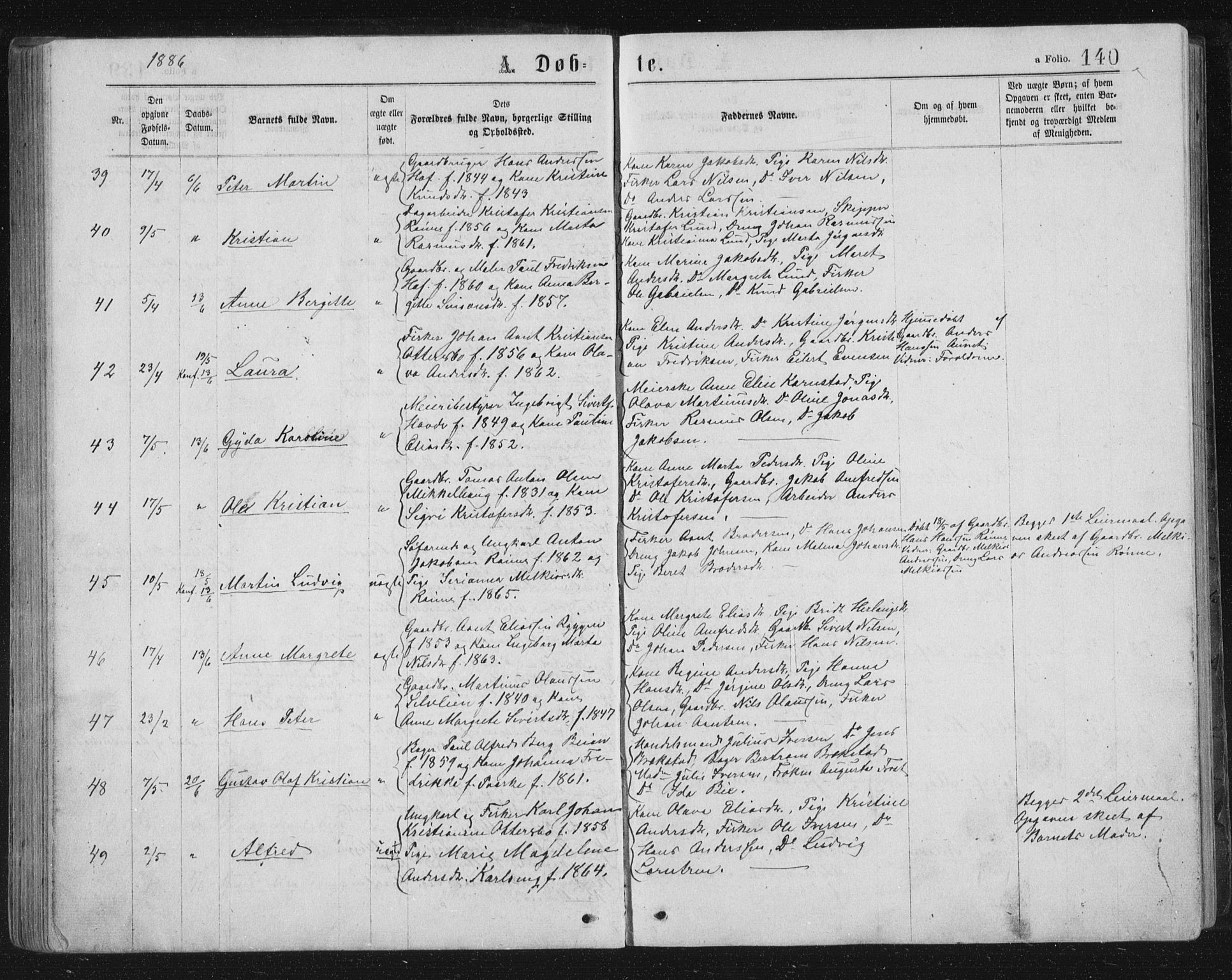 Ministerialprotokoller, klokkerbøker og fødselsregistre - Sør-Trøndelag, AV/SAT-A-1456/659/L0745: Klokkerbok nr. 659C02, 1869-1892, s. 140