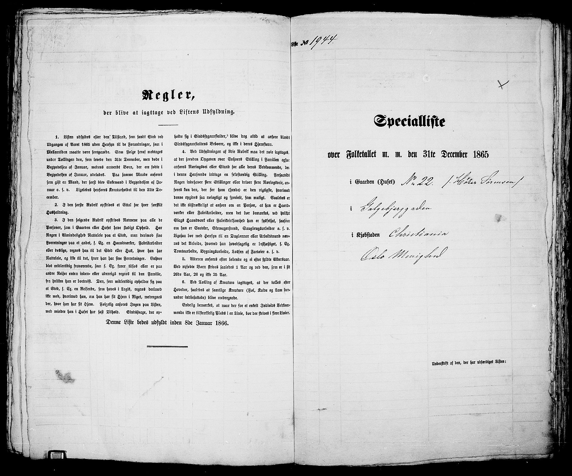 RA, Folketelling 1865 for 0301 Kristiania kjøpstad, 1865, s. 4342