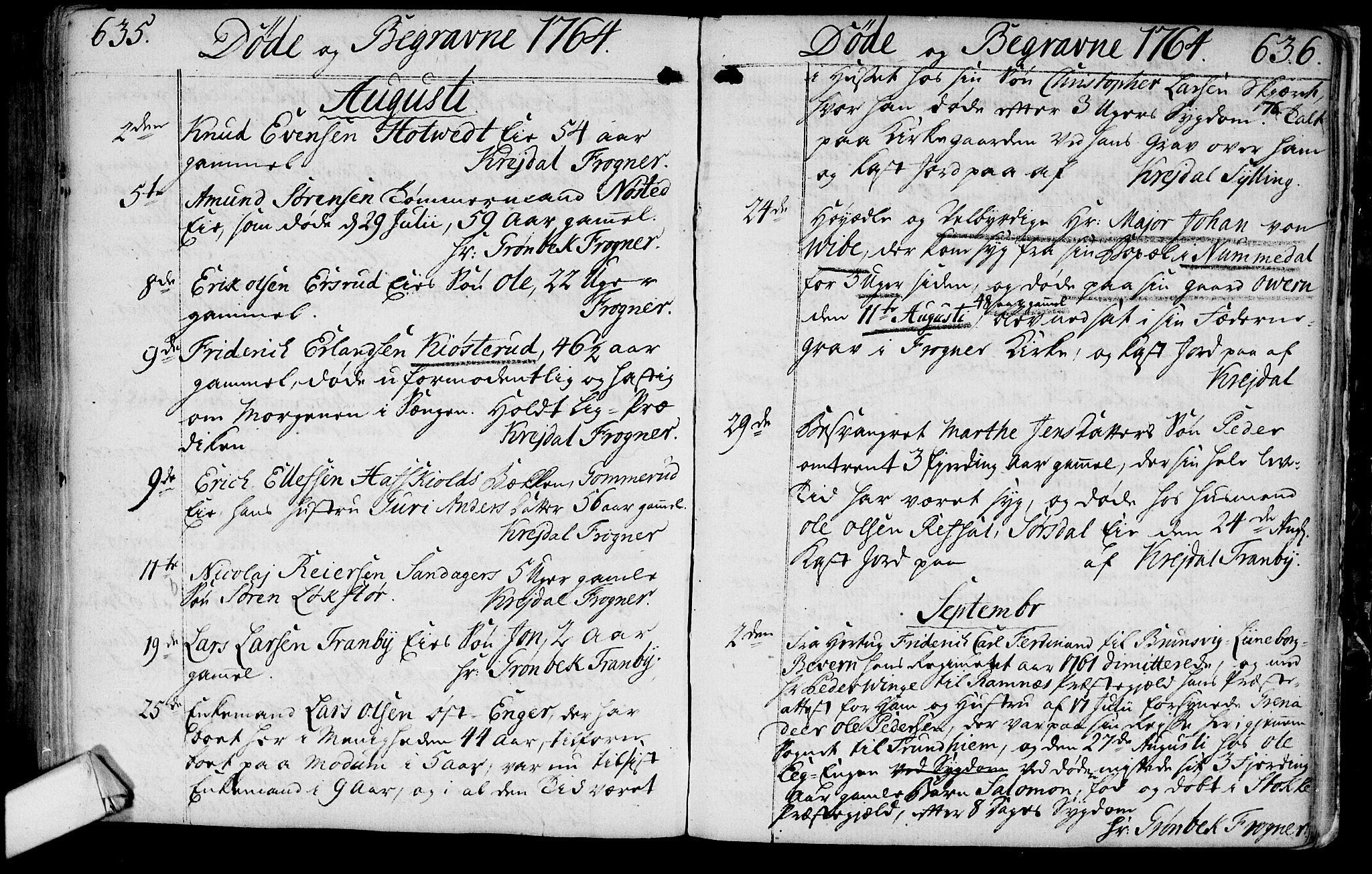 Lier kirkebøker, AV/SAKO-A-230/F/Fa/L0004: Ministerialbok nr. I 4, 1749-1764, s. 635-636
