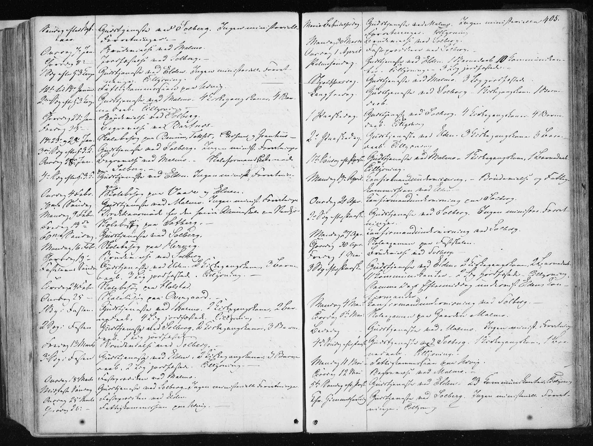 Ministerialprotokoller, klokkerbøker og fødselsregistre - Nord-Trøndelag, SAT/A-1458/741/L0393: Ministerialbok nr. 741A07, 1849-1863, s. 405