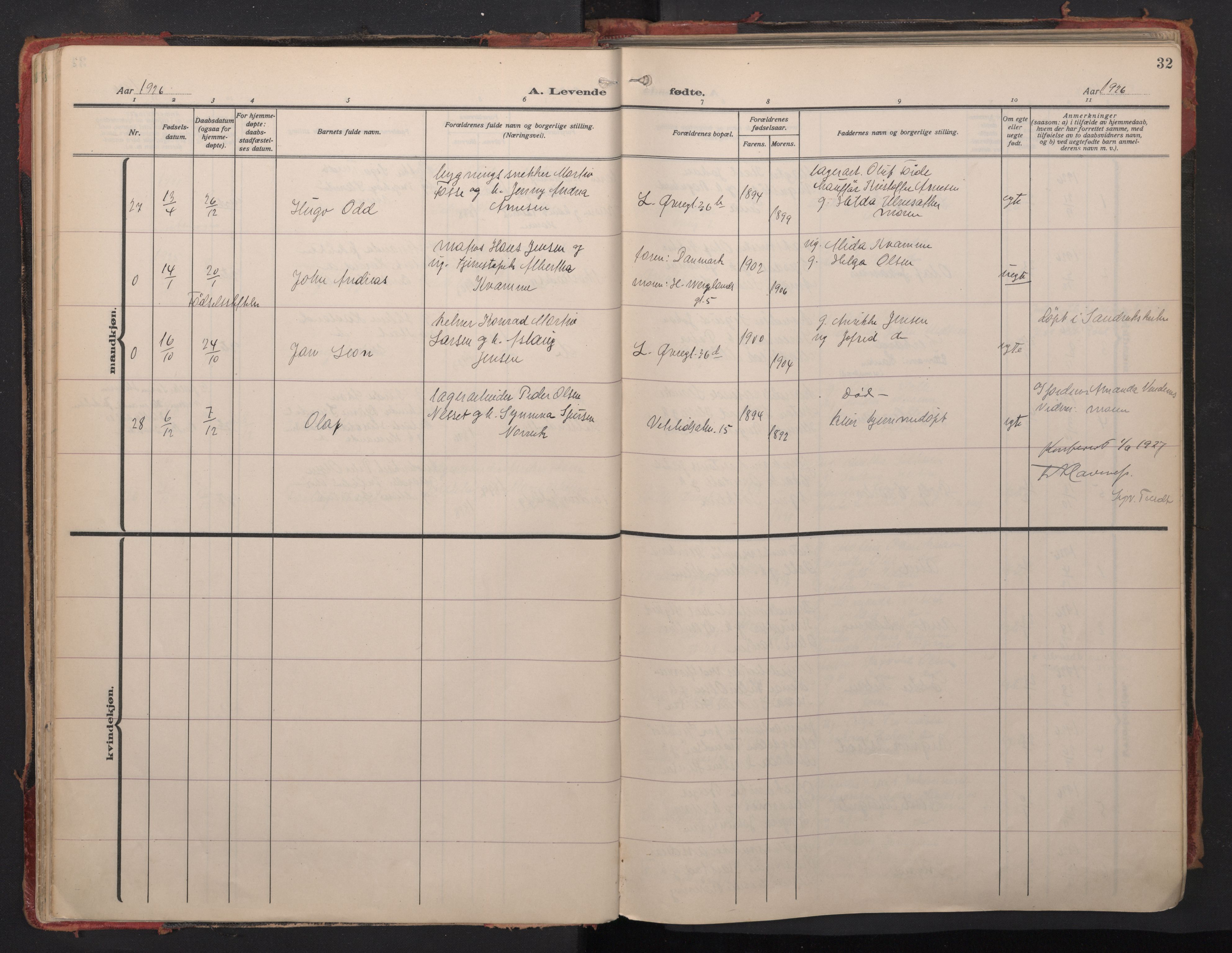 Korskirken sokneprestembete, AV/SAB-A-76101/H/Haa/L0024: Ministerialbok nr. B 11, 1923-1950, s. 31b-32a