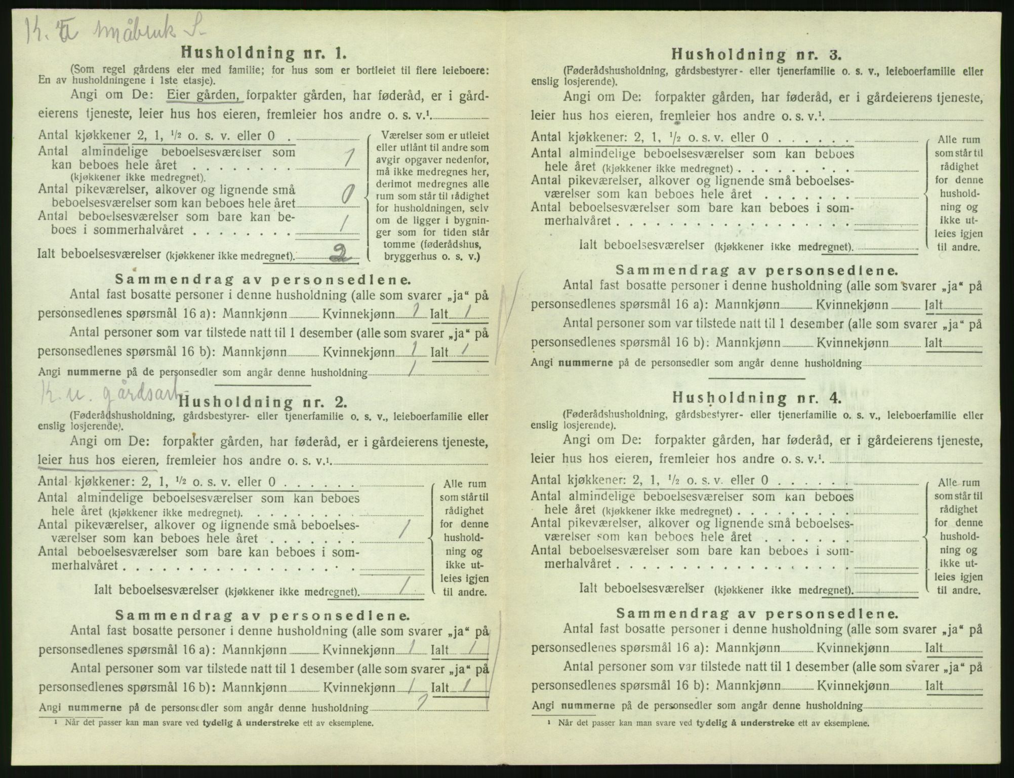 SAK, Folketelling 1920 for 0912 Vegårshei herred, 1920, s. 503