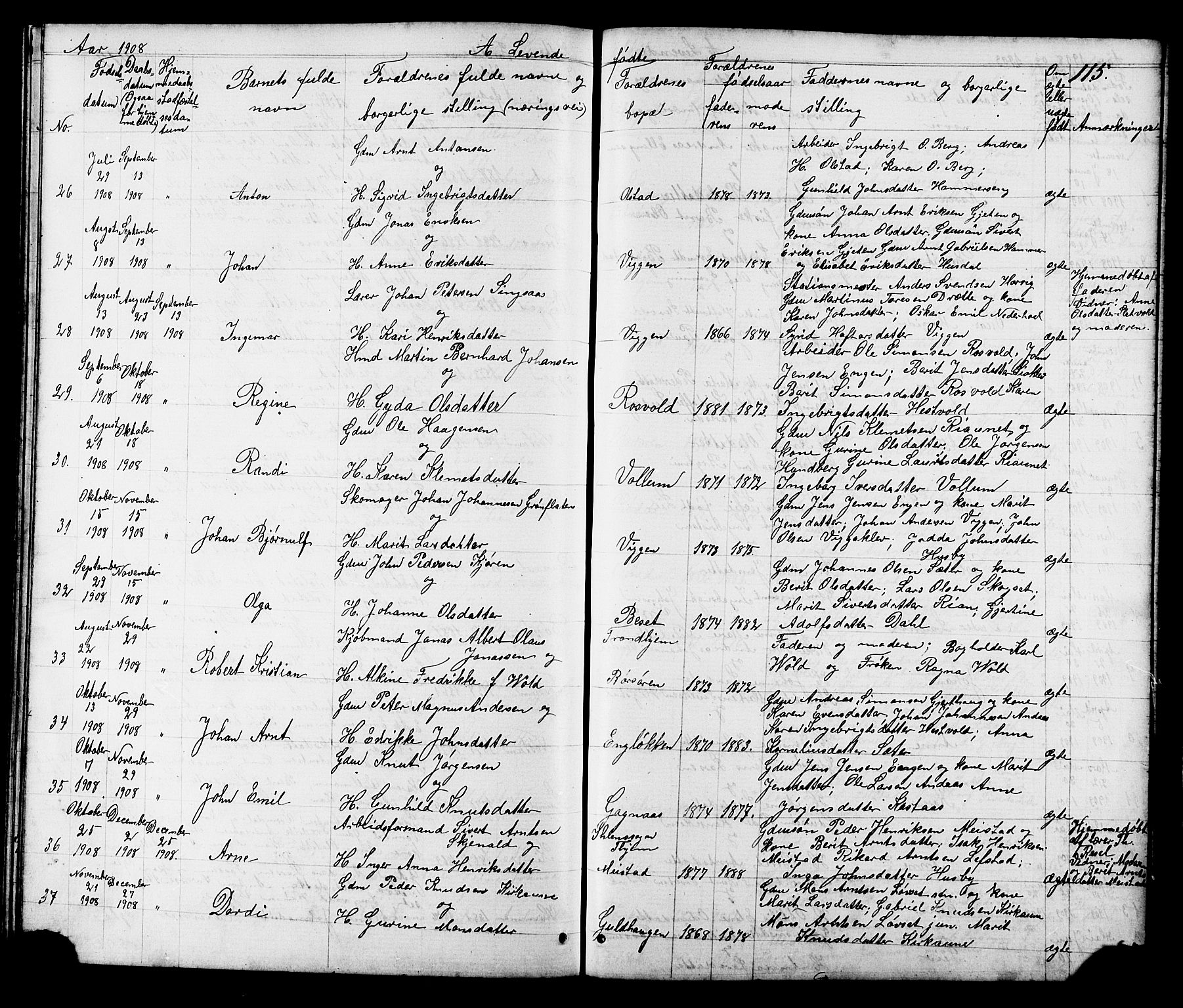 Ministerialprotokoller, klokkerbøker og fødselsregistre - Sør-Trøndelag, SAT/A-1456/665/L0777: Klokkerbok nr. 665C02, 1867-1915, s. 415