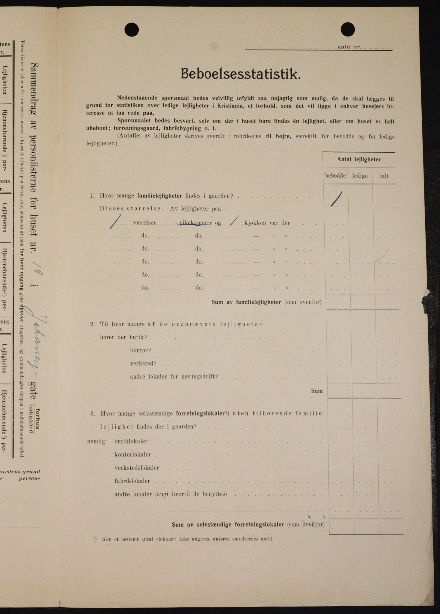 OBA, Kommunal folketelling 1.2.1909 for Kristiania kjøpstad, 1909, s. 43202