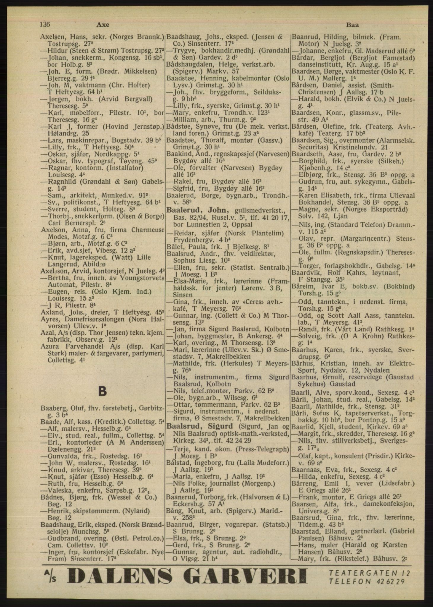 Kristiania/Oslo adressebok, PUBL/-, 1948, s. 136