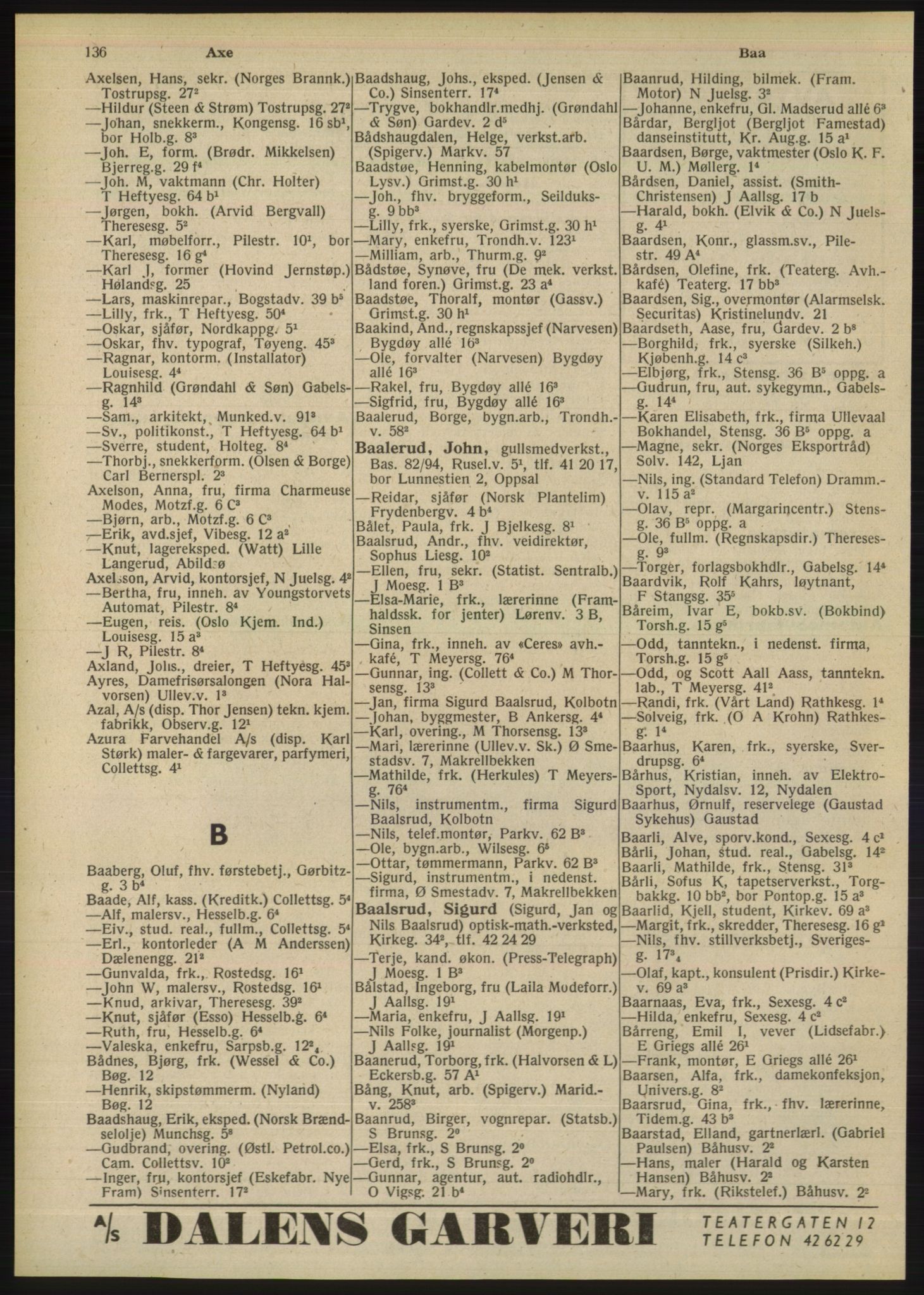 Kristiania/Oslo adressebok, PUBL/-, 1948, s. 136