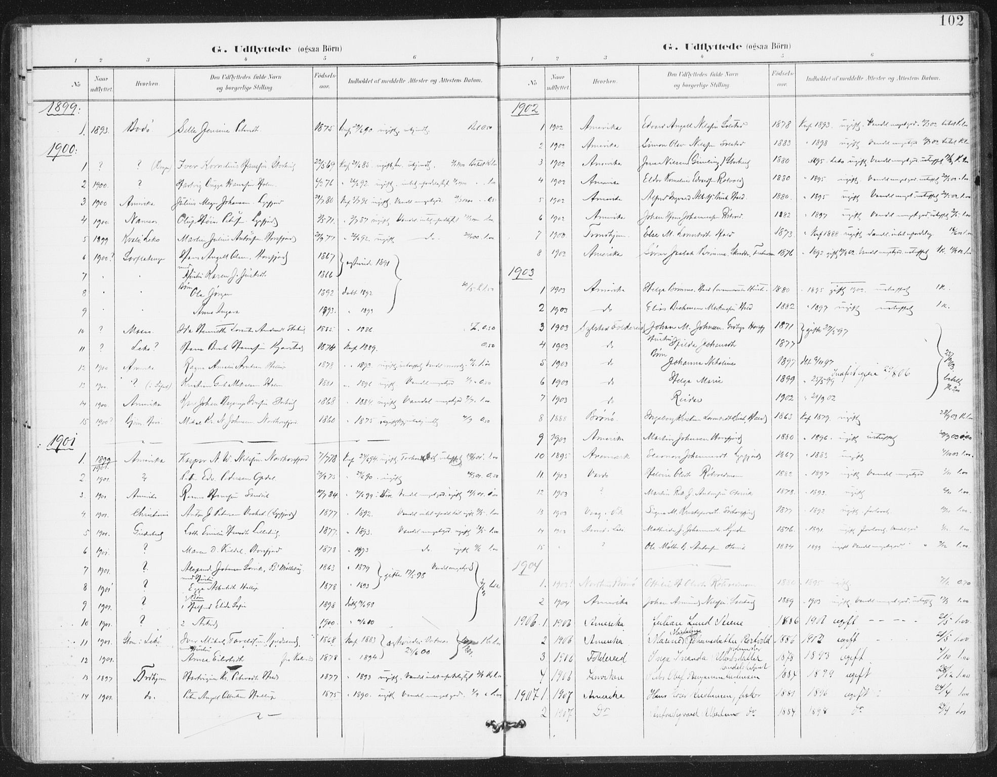 Ministerialprotokoller, klokkerbøker og fødselsregistre - Nordland, SAT/A-1459/811/L0167: Ministerialbok nr. 811A04, 1899-1913, s. 102