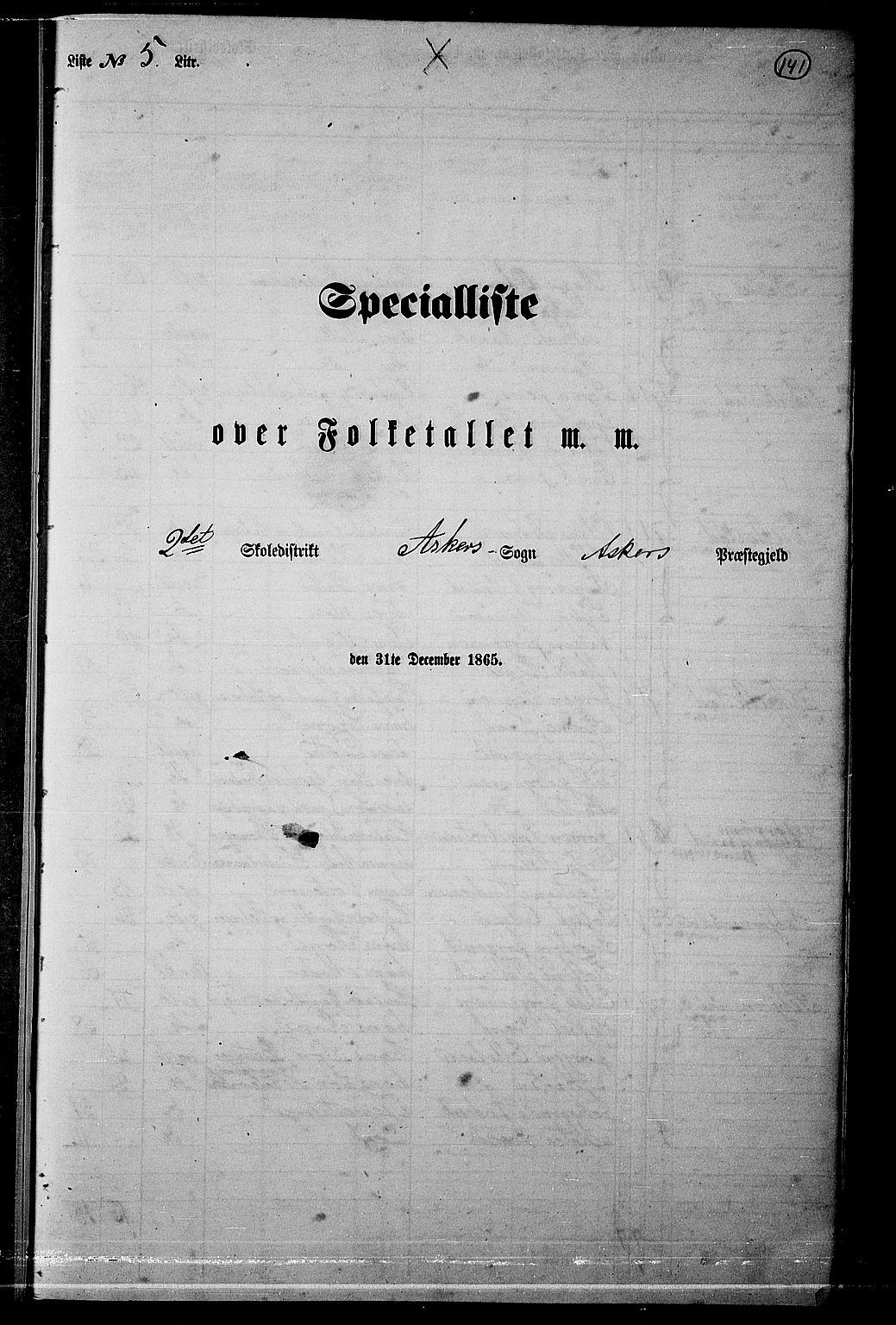 RA, Folketelling 1865 for 0220P Asker prestegjeld, 1865, s. 136