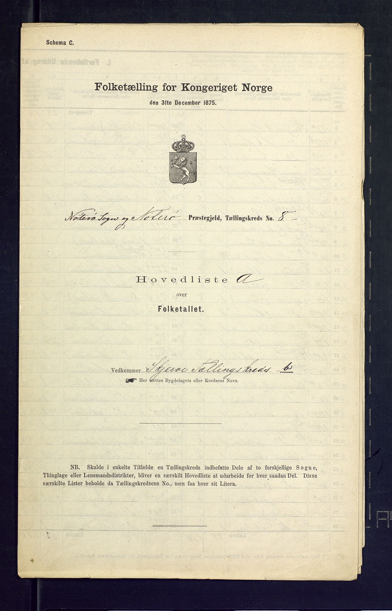 SAKO, Folketelling 1875 for 0722P Nøtterøy prestegjeld, 1875, s. 40