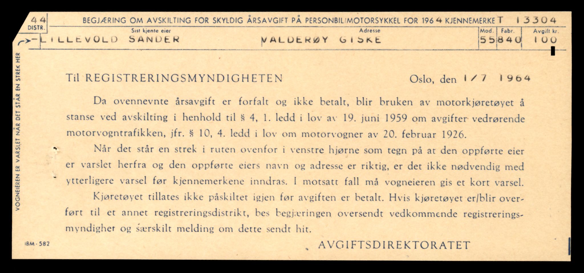 Møre og Romsdal vegkontor - Ålesund trafikkstasjon, AV/SAT-A-4099/F/Fe/L0038: Registreringskort for kjøretøy T 13180 - T 13360, 1927-1998, s. 2139