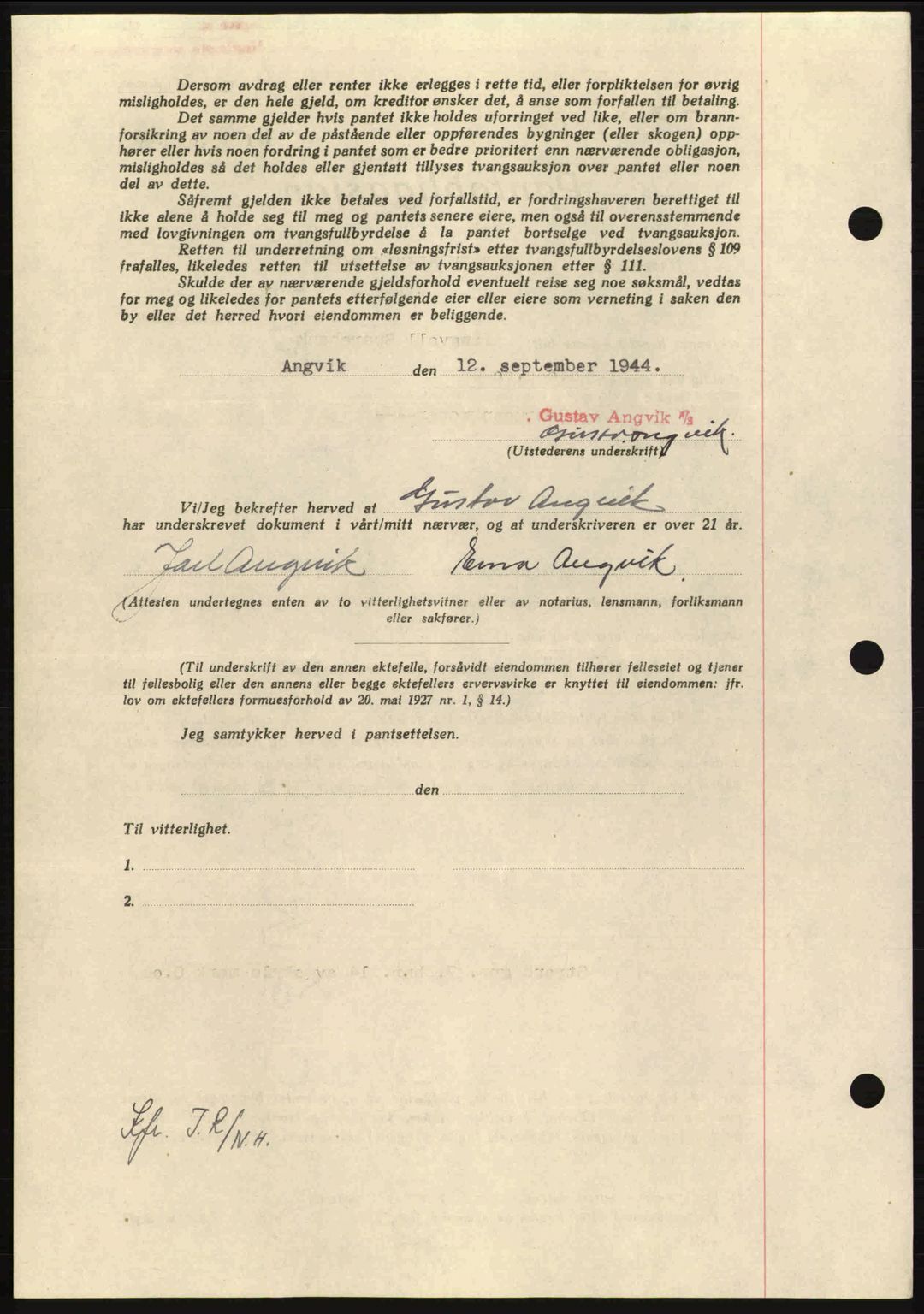 Nordmøre sorenskriveri, AV/SAT-A-4132/1/2/2Ca: Pantebok nr. B92, 1944-1945, Dagboknr: 1605/1944