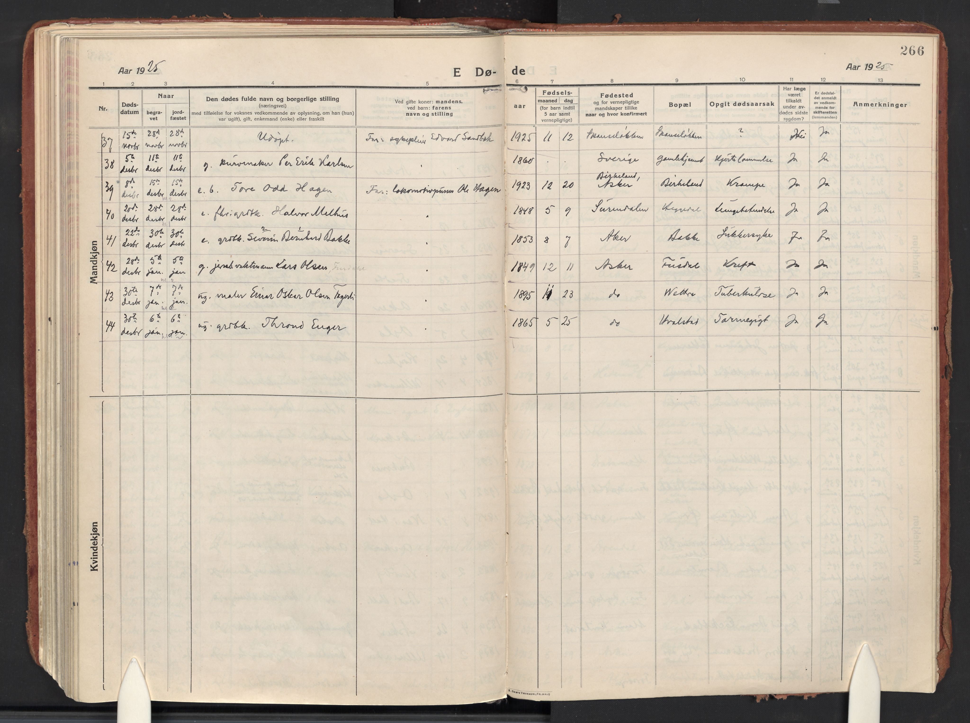 Asker prestekontor Kirkebøker, AV/SAO-A-10256a/F/Fa/L0018: Ministerialbok nr. I 18, 1916-1936, s. 266