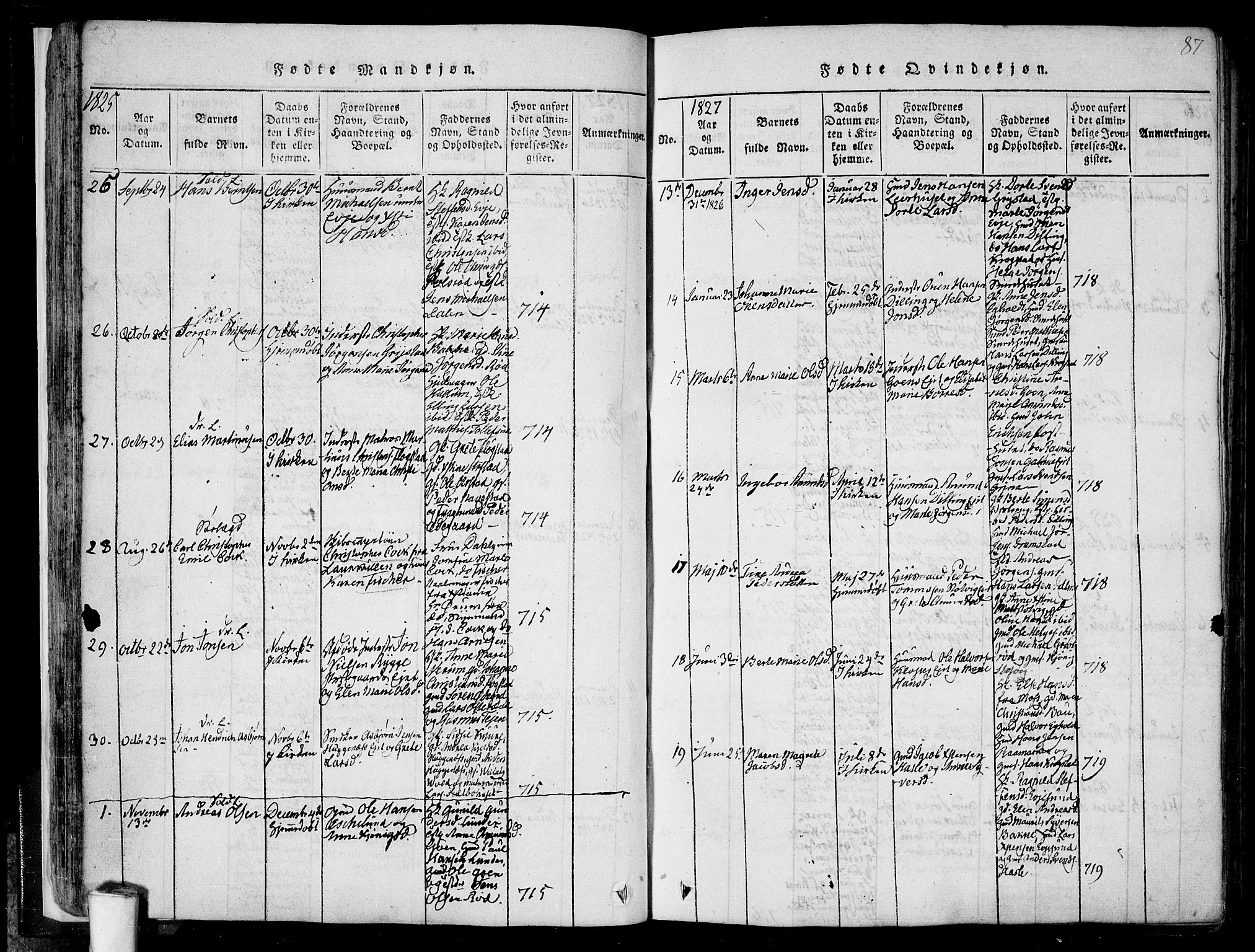Rygge prestekontor Kirkebøker, SAO/A-10084b/F/Fa/L0003: Ministerialbok nr. 3, 1814-1836, s. 86-87