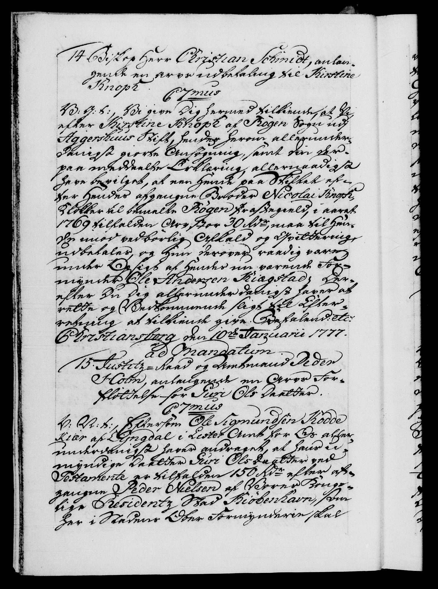 Danske Kanselli 1572-1799, AV/RA-EA-3023/F/Fc/Fca/Fcab/L0042: Norske tegnelser, 1777-1781, s. 7b
