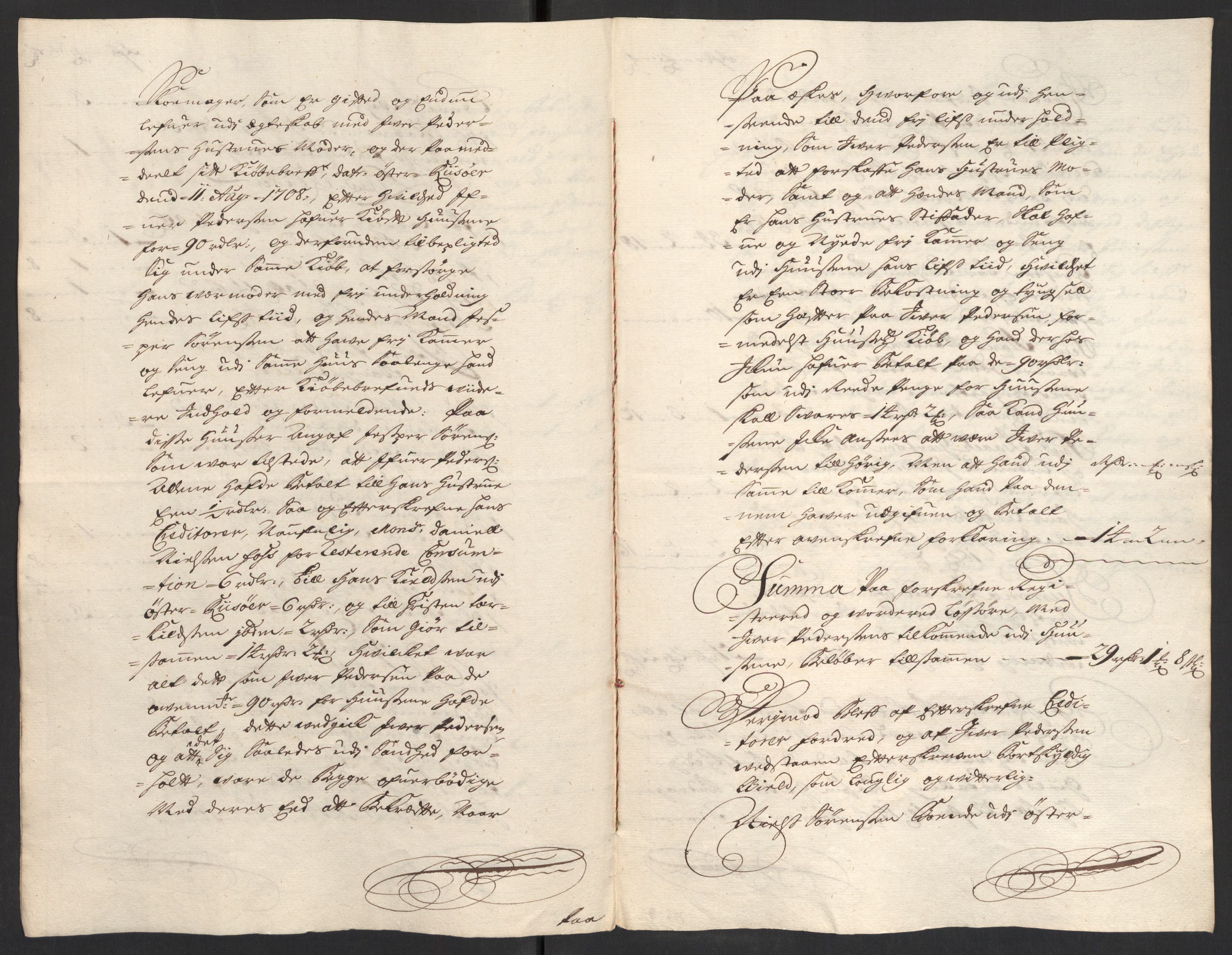 Rentekammeret inntil 1814, Reviderte regnskaper, Fogderegnskap, AV/RA-EA-4092/R39/L2318: Fogderegnskap Nedenes, 1706-1709, s. 455