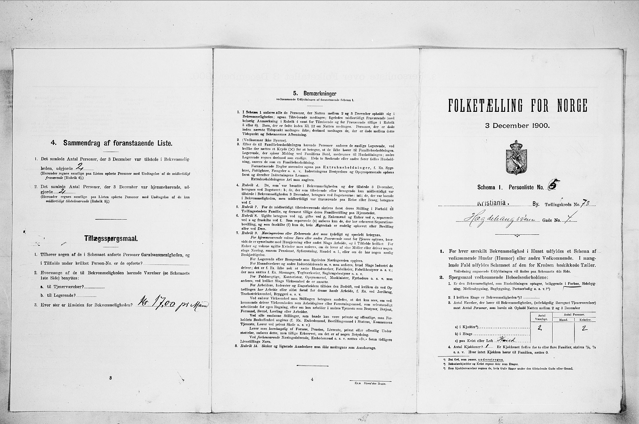 SAO, Folketelling 1900 for 0301 Kristiania kjøpstad, 1900, s. 39863