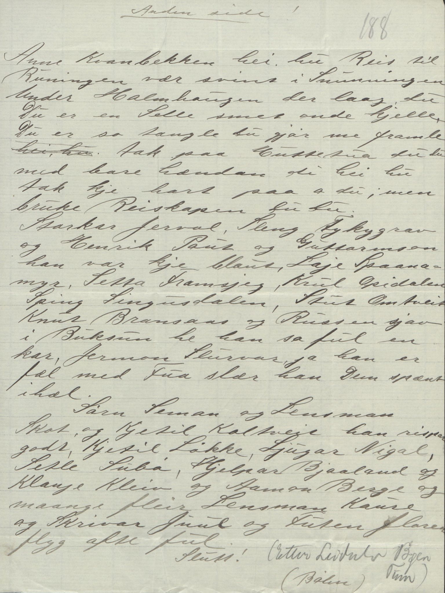 Rikard Berge, TEMU/TGM-A-1003/F/L0004/0053: 101-159 / 157 Manuskript, notatar, brev o.a. Nokre leiker, manuskript, 1906-1908, s. 188