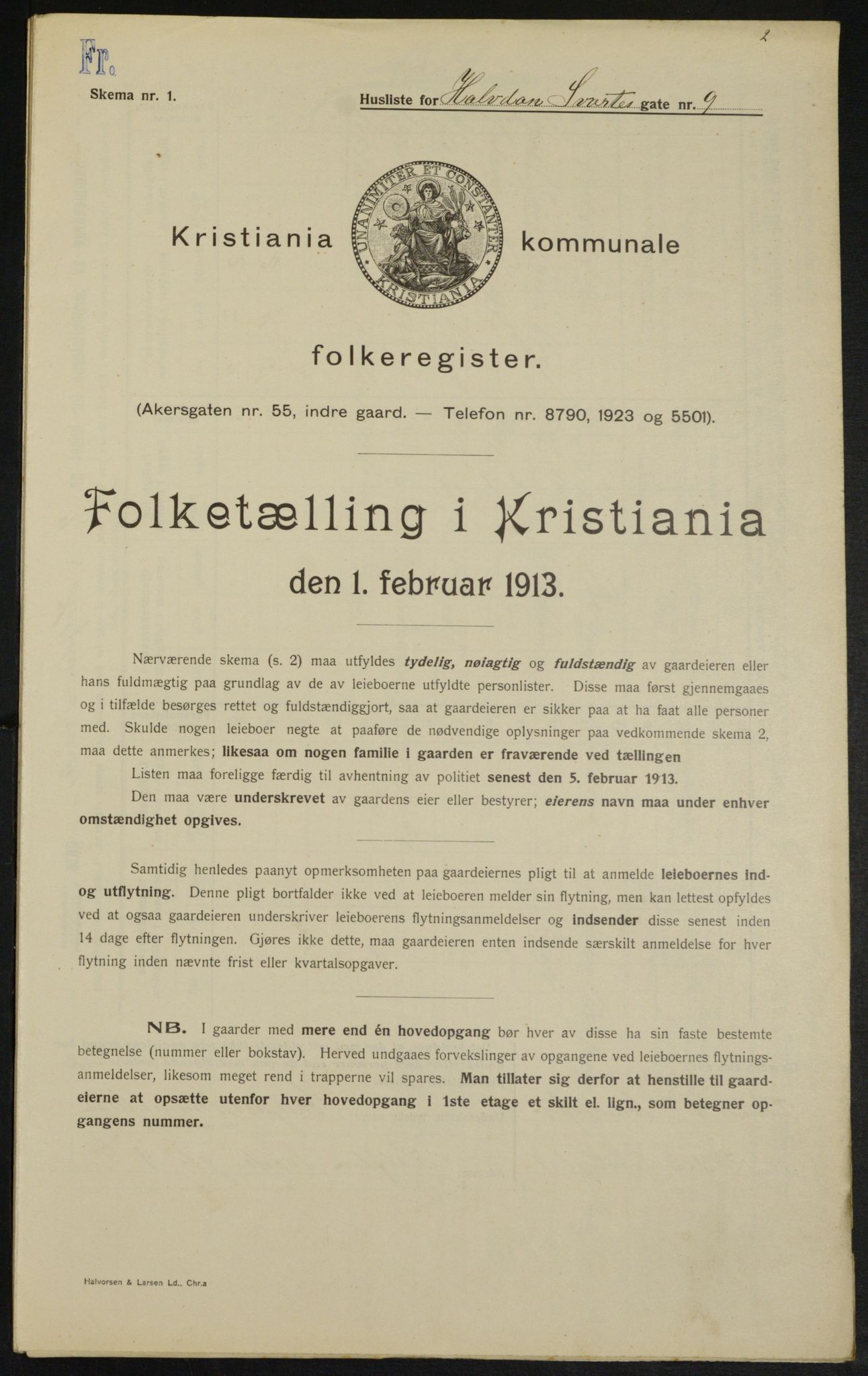 OBA, Kommunal folketelling 1.2.1913 for Kristiania, 1913, s. 34214