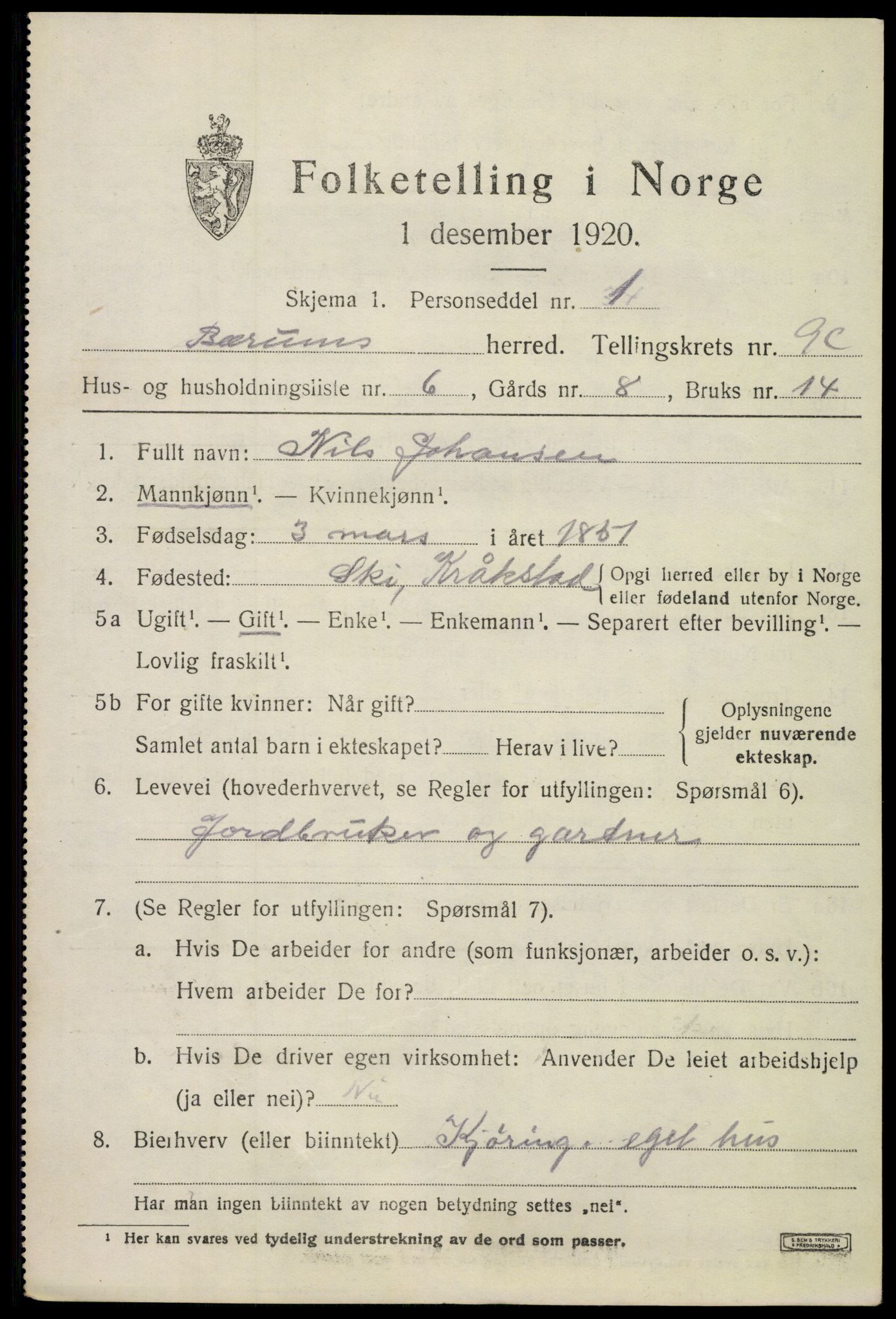 SAO, Folketelling 1920 for 0219 Bærum herred, 1920, s. 21946