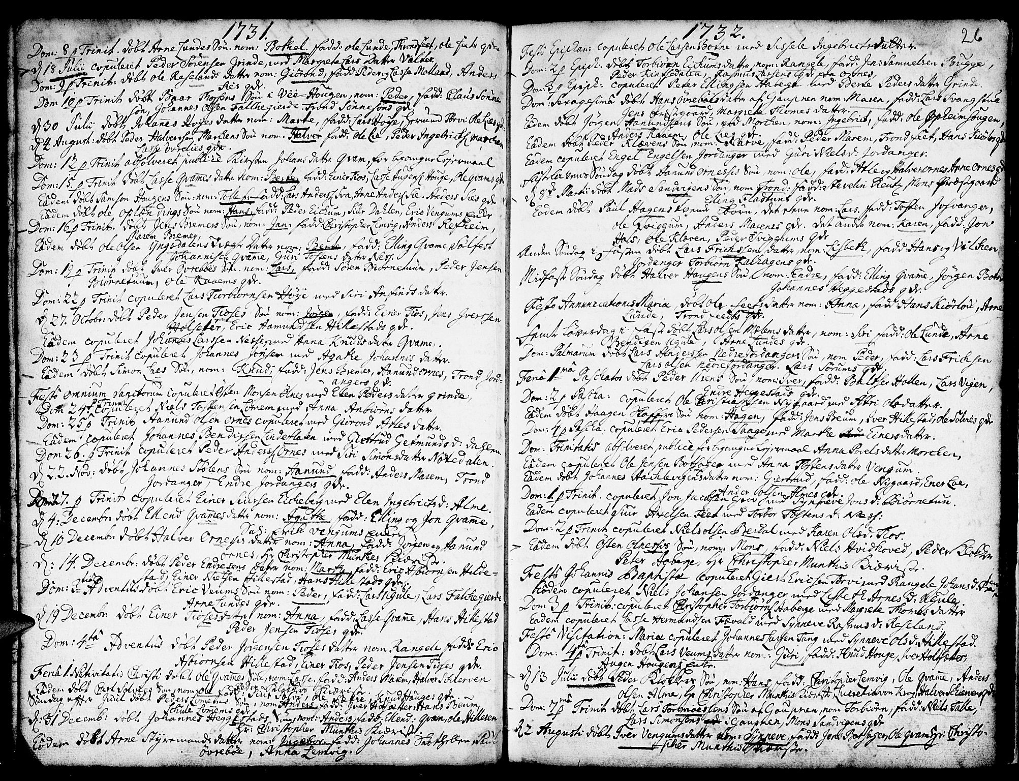 Hafslo sokneprestembete, AV/SAB-A-80301/H/Haa/Haaa/L0001: Ministerialbok nr. A 1, 1717-1755, s. 26