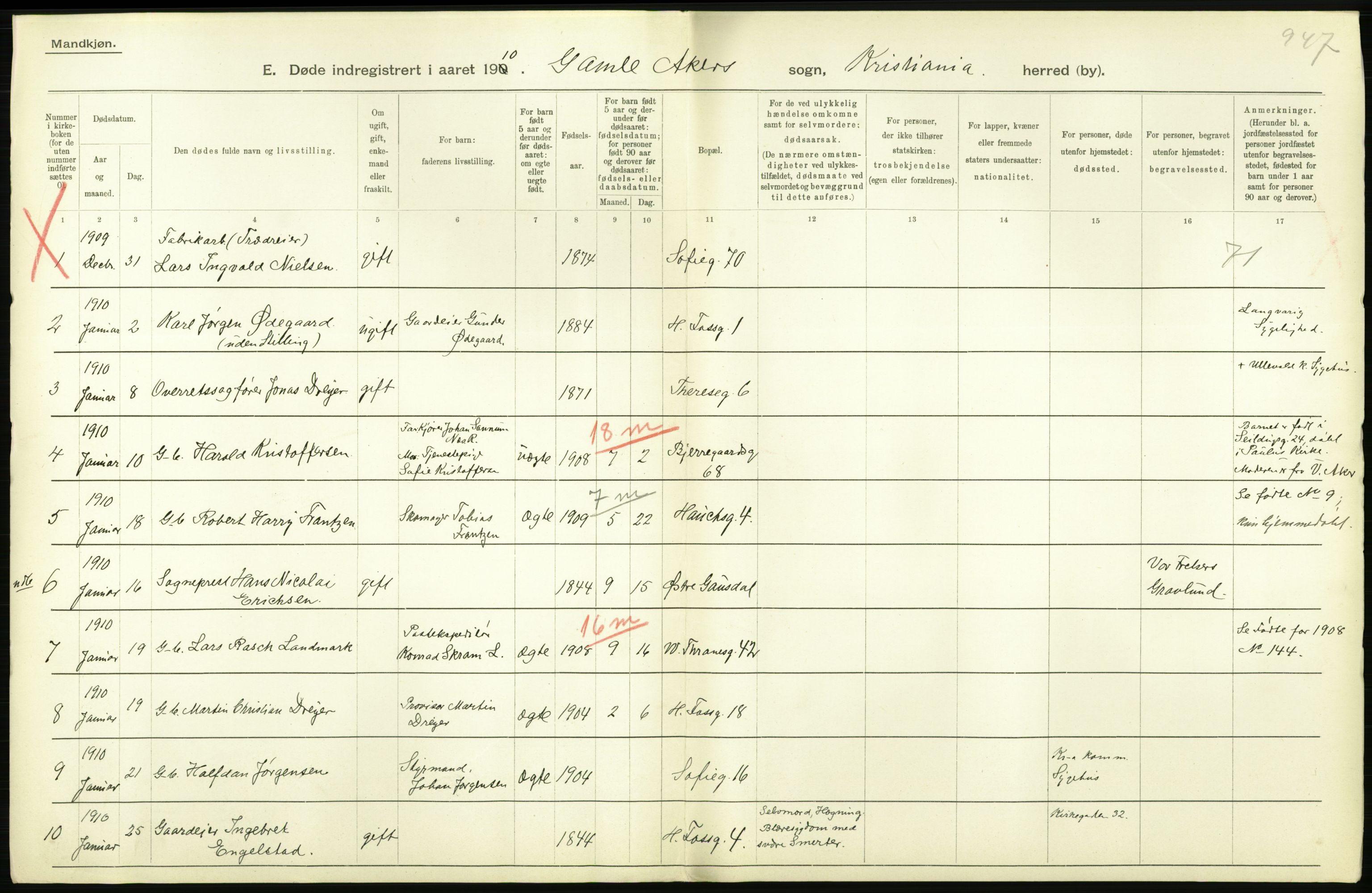 Statistisk sentralbyrå, Sosiodemografiske emner, Befolkning, RA/S-2228/D/Df/Dfa/Dfah/L0008: Kristiania: Døde, 1910, s. 920