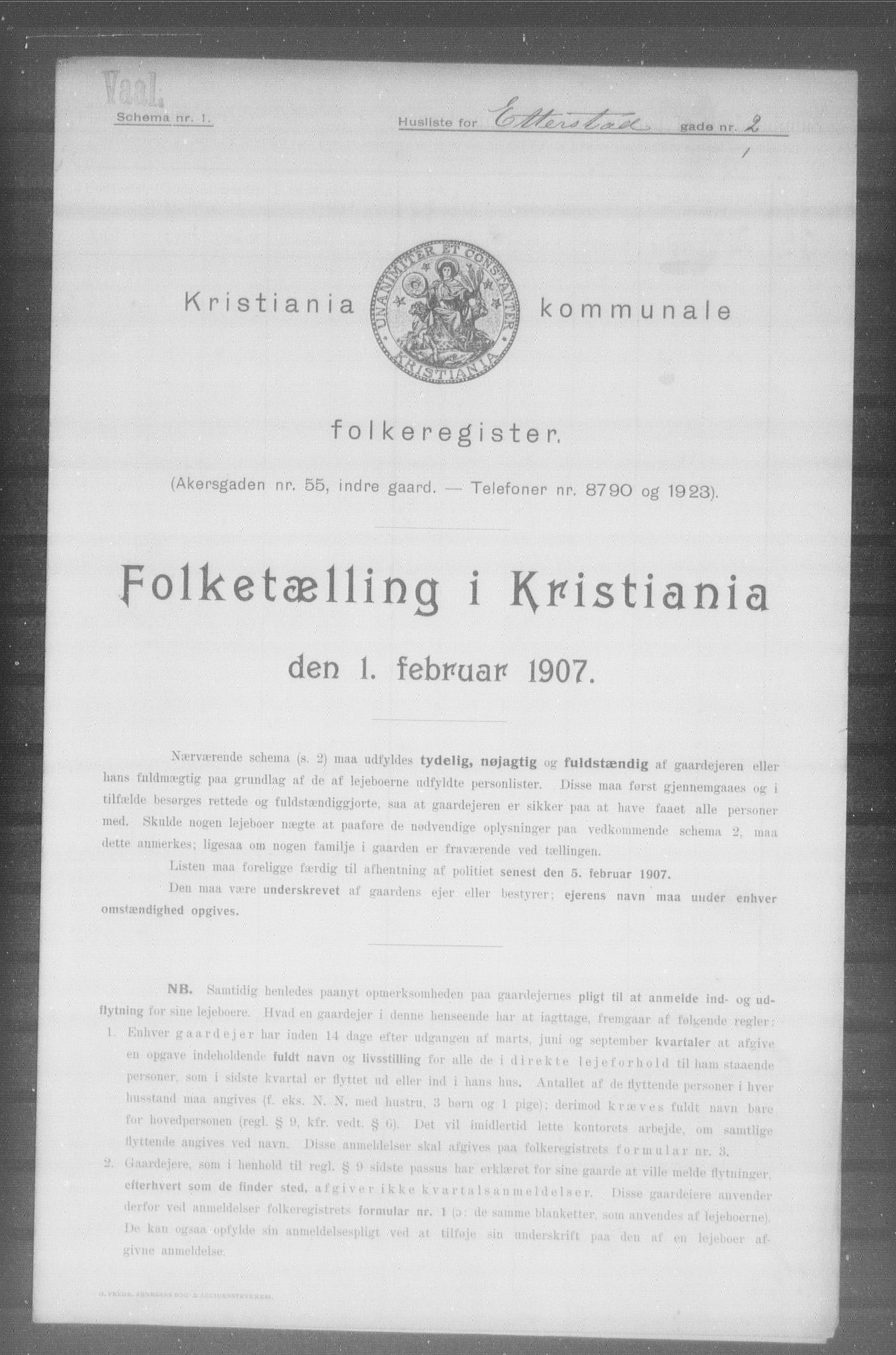 OBA, Kommunal folketelling 1.2.1907 for Kristiania kjøpstad, 1907, s. 11271