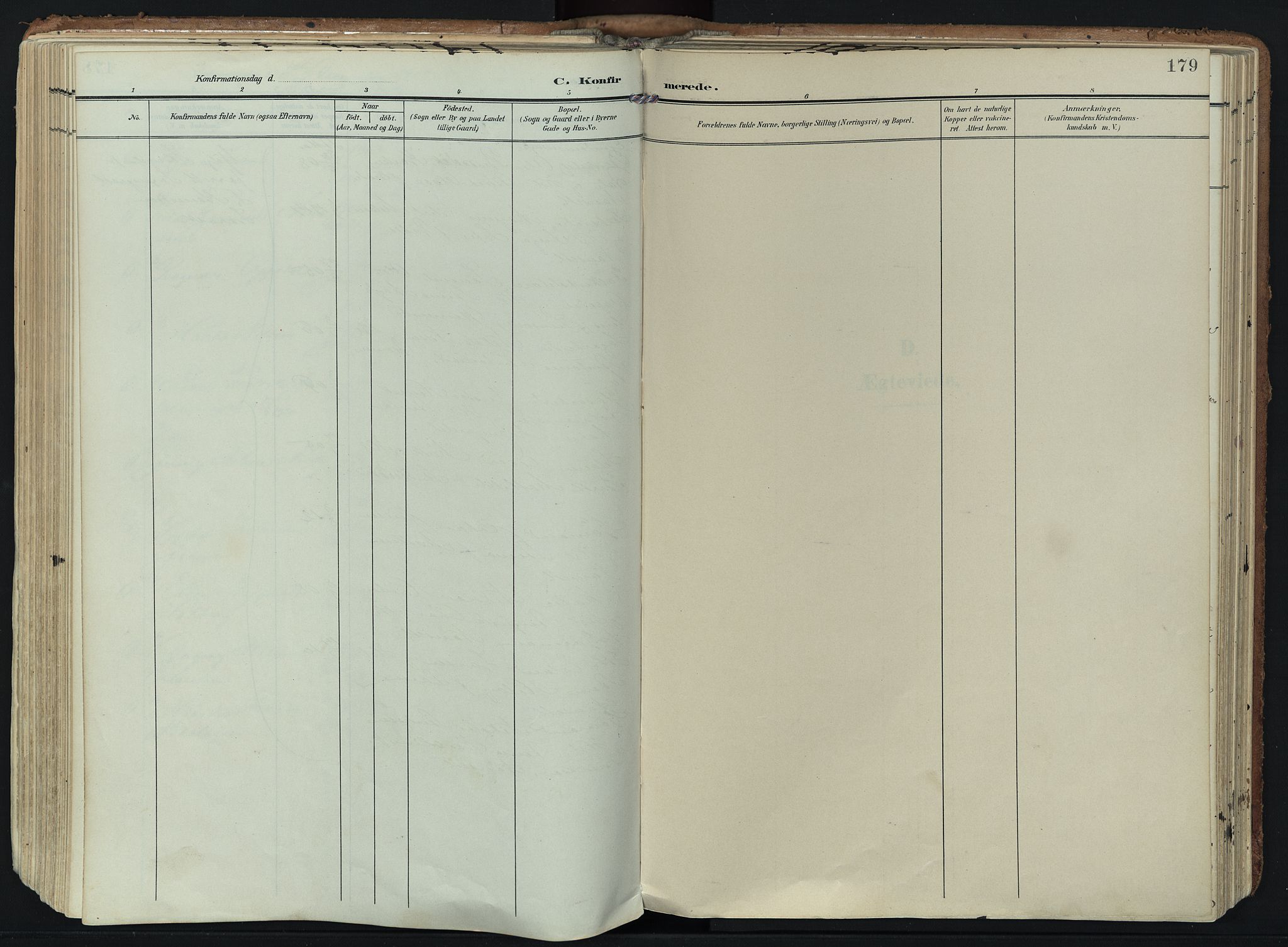 Hedrum kirkebøker, SAKO/A-344/F/Fa/L0010: Ministerialbok nr. I 10, 1904-1918, s. 179