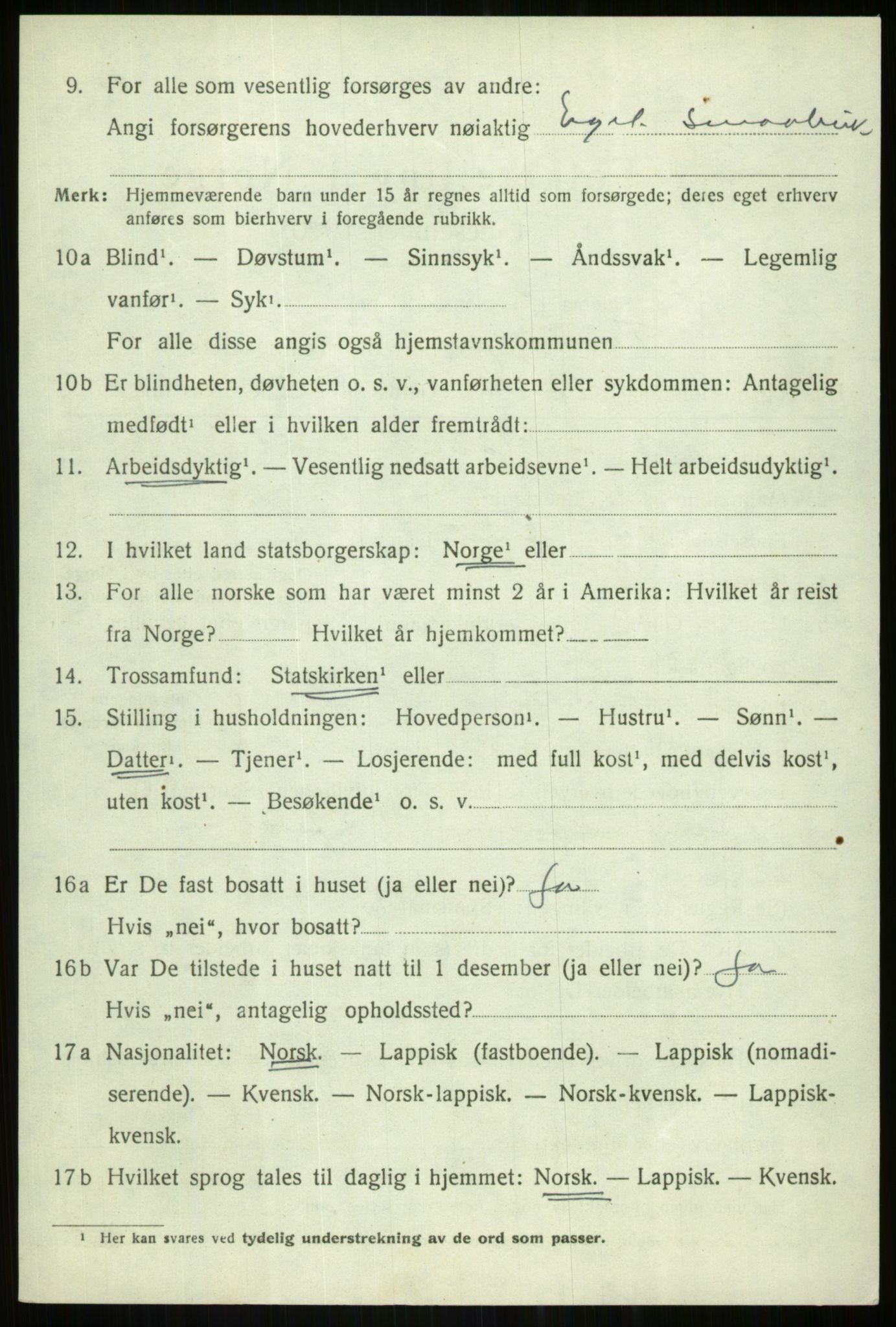 SATØ, Folketelling 1920 for 1927 Tranøy herred, 1920, s. 2600