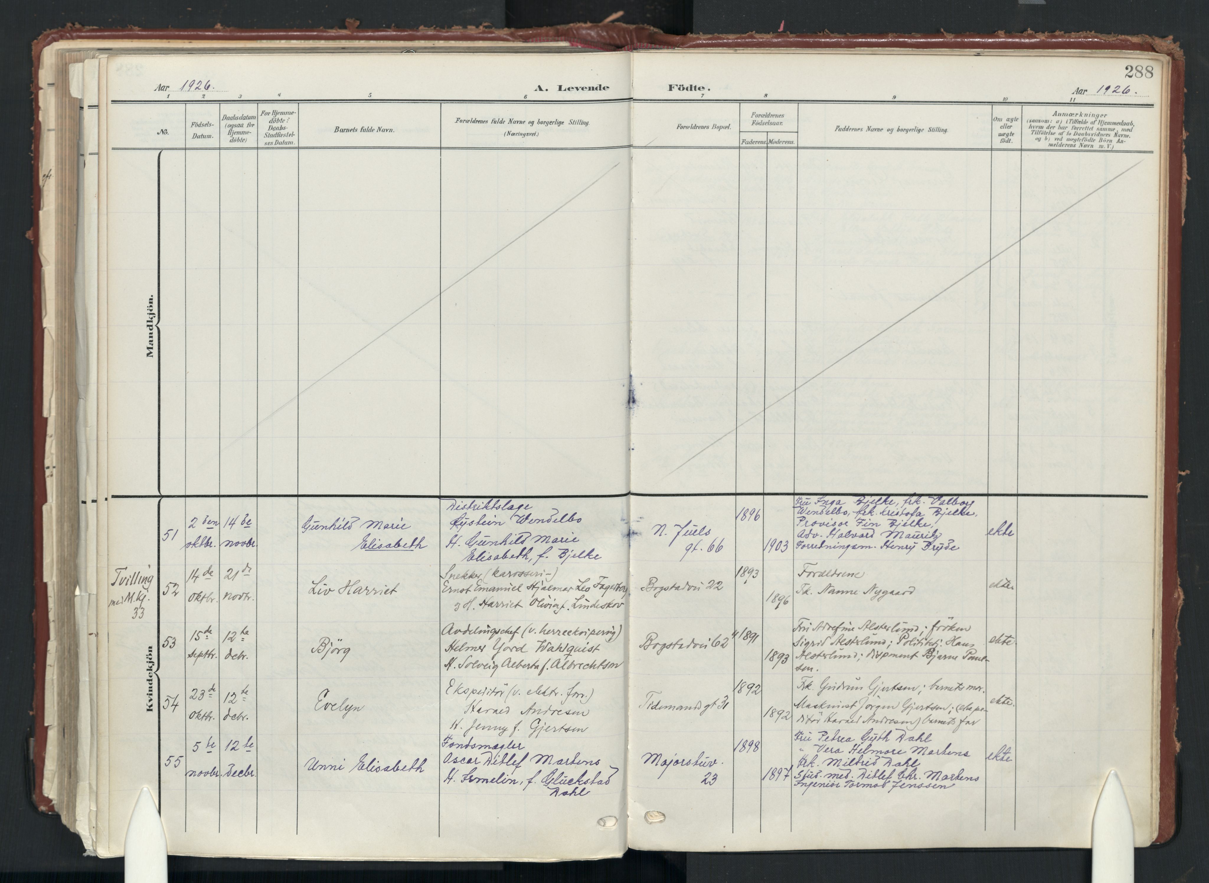 Uranienborg prestekontor Kirkebøker, SAO/A-10877/F/Fa/L0010: Ministerialbok nr. 10, 1907-1928, s. 288