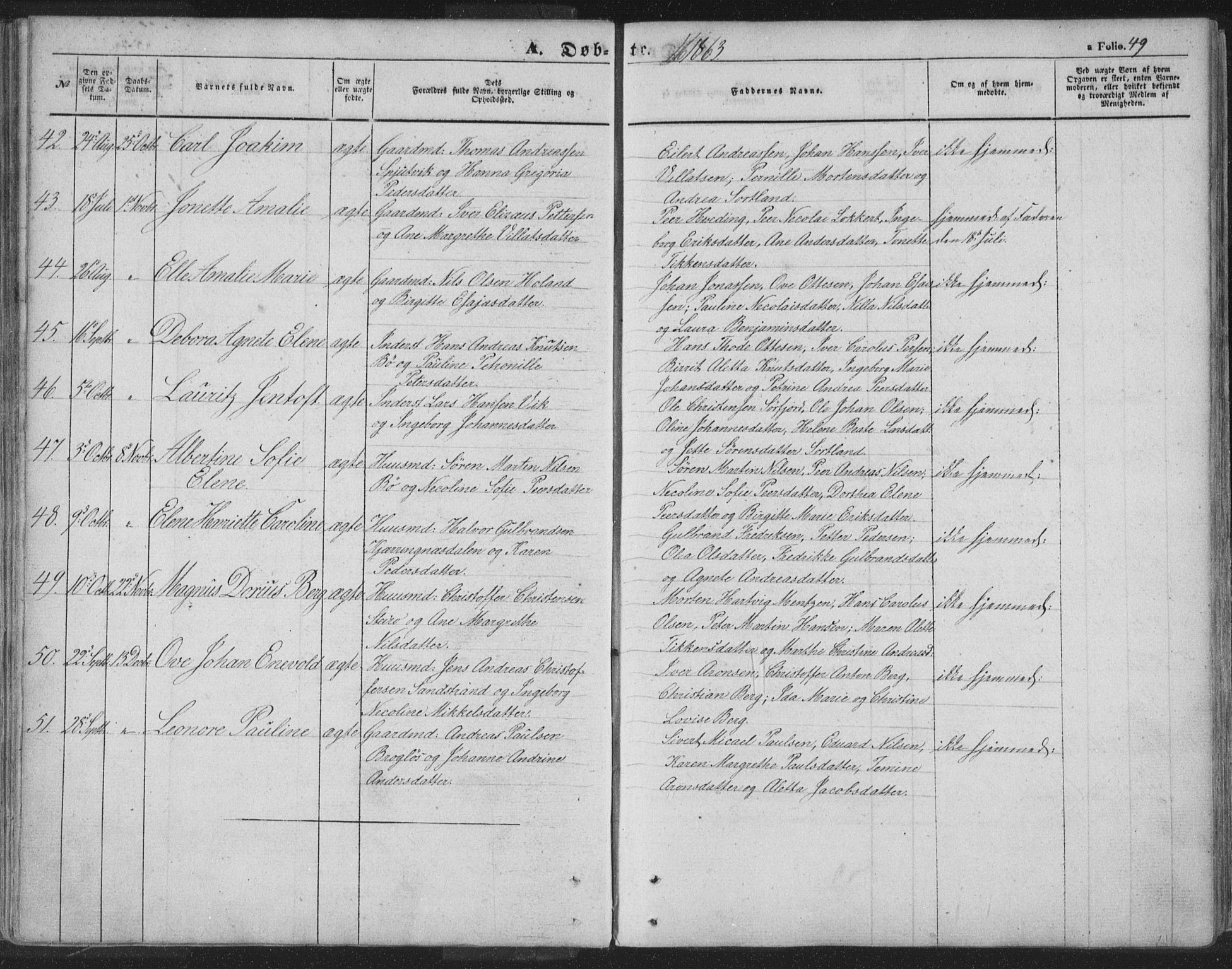 Ministerialprotokoller, klokkerbøker og fødselsregistre - Nordland, AV/SAT-A-1459/895/L1369: Ministerialbok nr. 895A04, 1852-1872, s. 49