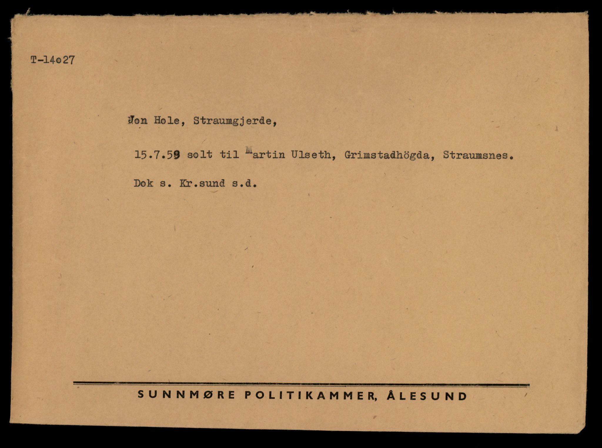 Møre og Romsdal vegkontor - Ålesund trafikkstasjon, AV/SAT-A-4099/F/Fe/L0042: Registreringskort for kjøretøy T 13906 - T 14079, 1927-1998, s. 1885