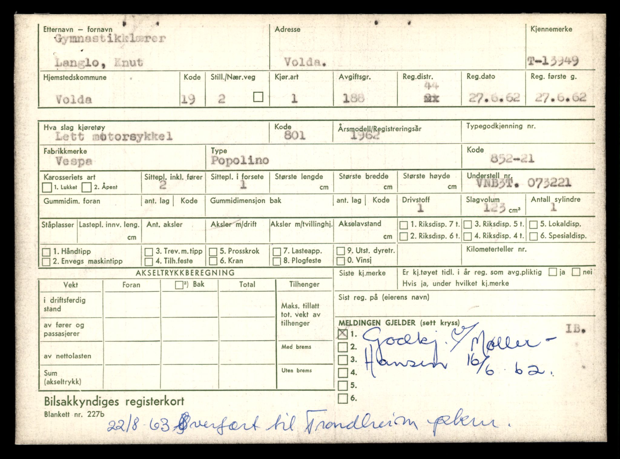 Møre og Romsdal vegkontor - Ålesund trafikkstasjon, AV/SAT-A-4099/F/Fe/L0042: Registreringskort for kjøretøy T 13906 - T 14079, 1927-1998, s. 737