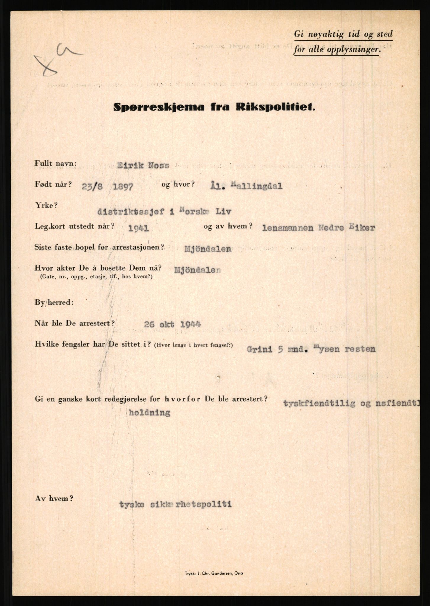 Rikspolitisjefen, AV/RA-S-1560/L/L0013: Noss, Eirik - Petrussen, Sigurd, 1940-1945, s. 3