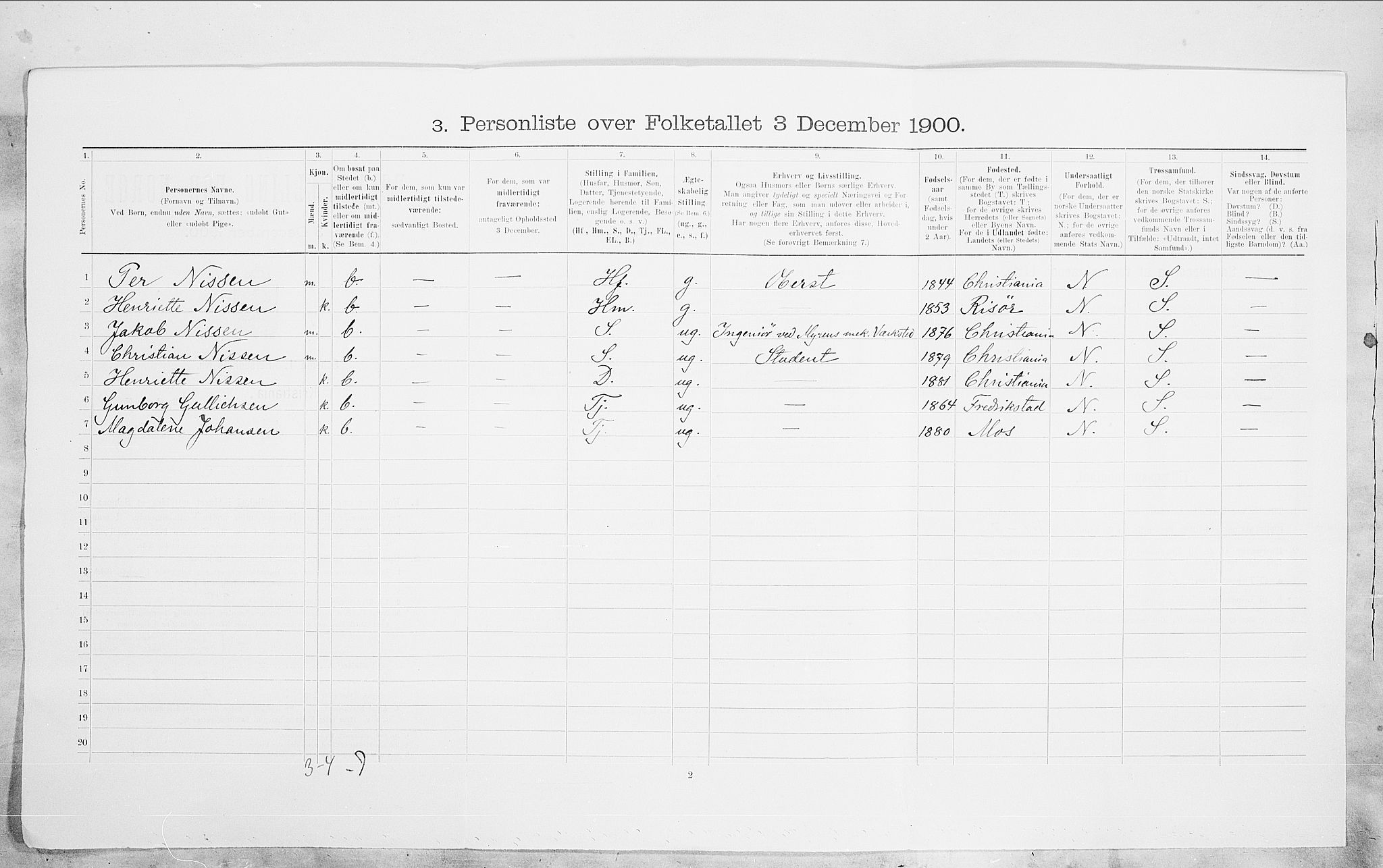 SAO, Folketelling 1900 for 0301 Kristiania kjøpstad, 1900, s. 90101