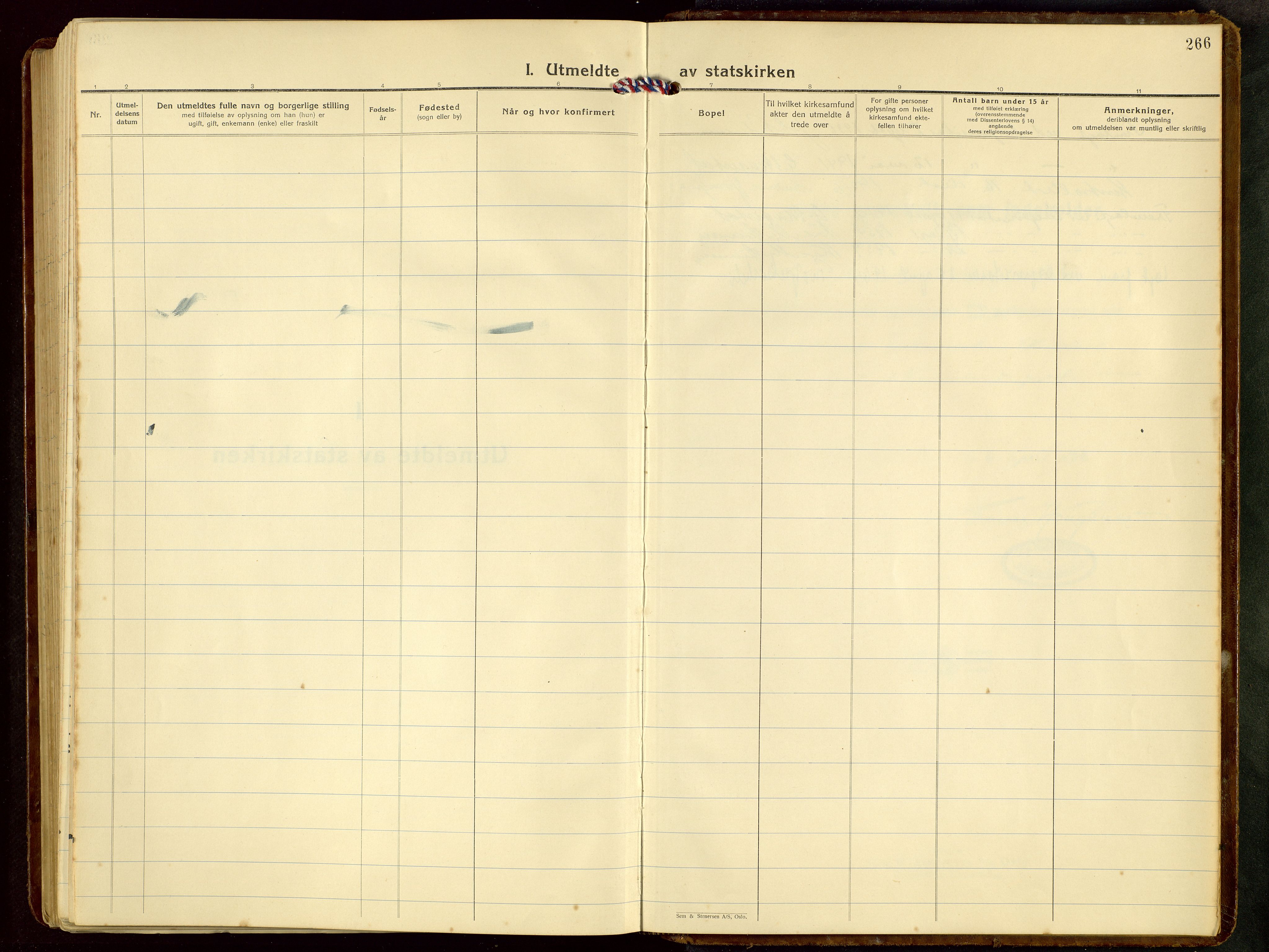 Skudenes sokneprestkontor, AV/SAST-A -101849/H/Ha/Hab/L0012: Klokkerbok nr. B 12, 1936-1968, s. 266