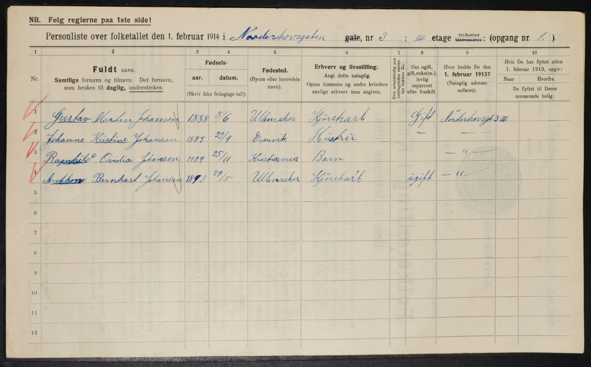 OBA, Kommunal folketelling 1.2.1914 for Kristiania, 1914, s. 72444