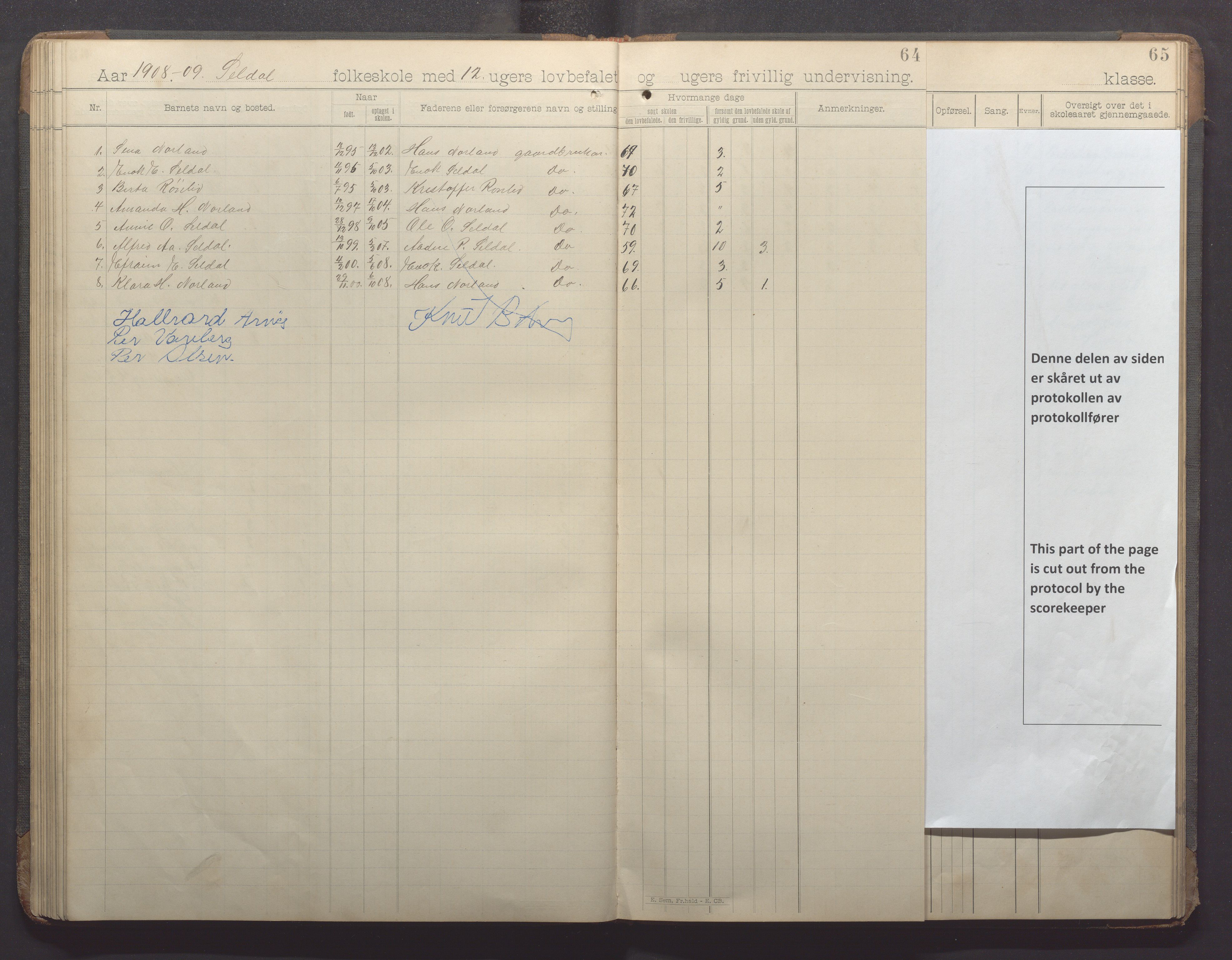 Høle kommune - Oltesvik skole, IKAR/K-100031/H/L0001: Skoleprotokoll, 1894-1915, s. 64