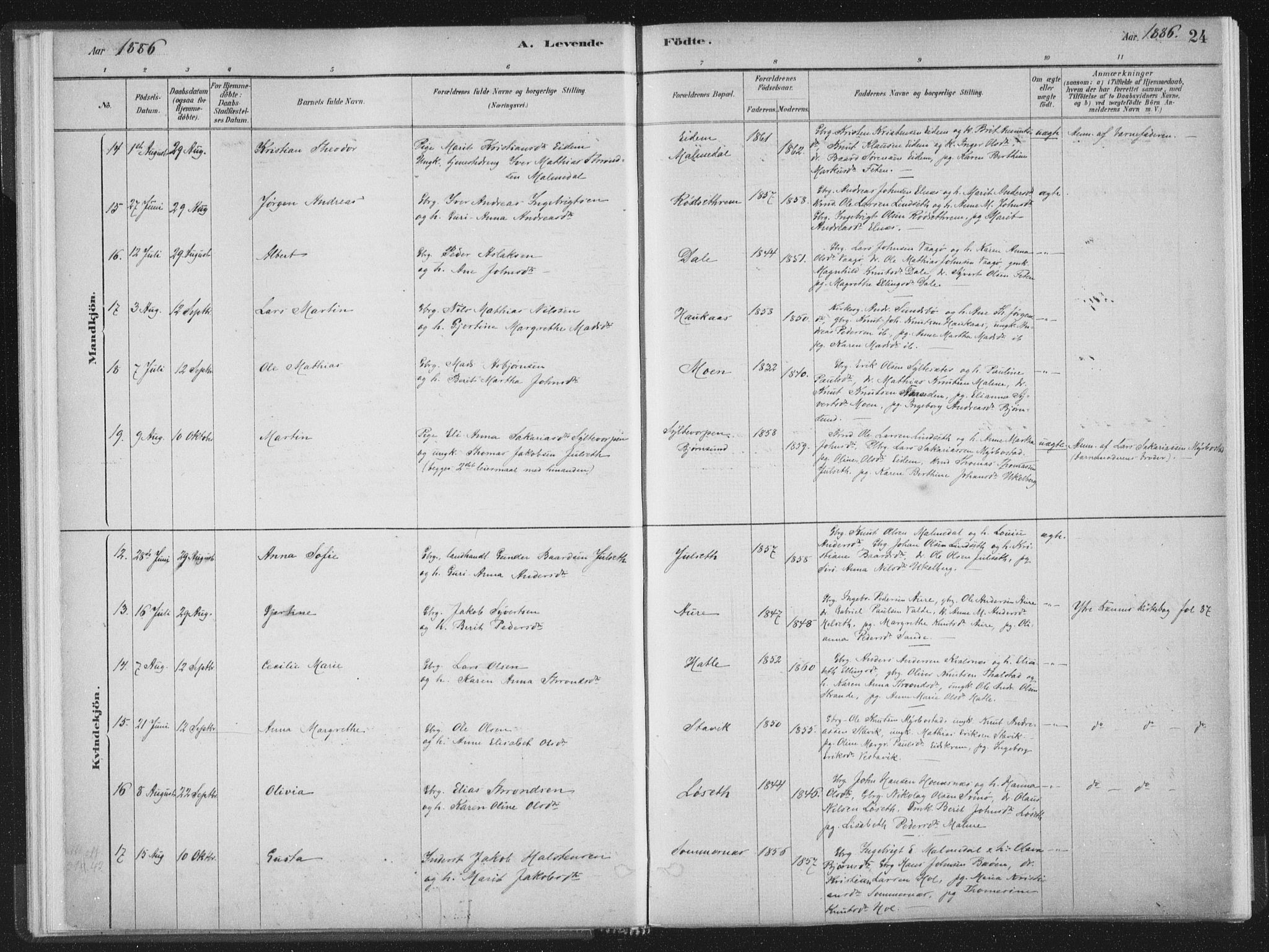 Ministerialprotokoller, klokkerbøker og fødselsregistre - Møre og Romsdal, SAT/A-1454/564/L0740: Ministerialbok nr. 564A01, 1880-1899, s. 24