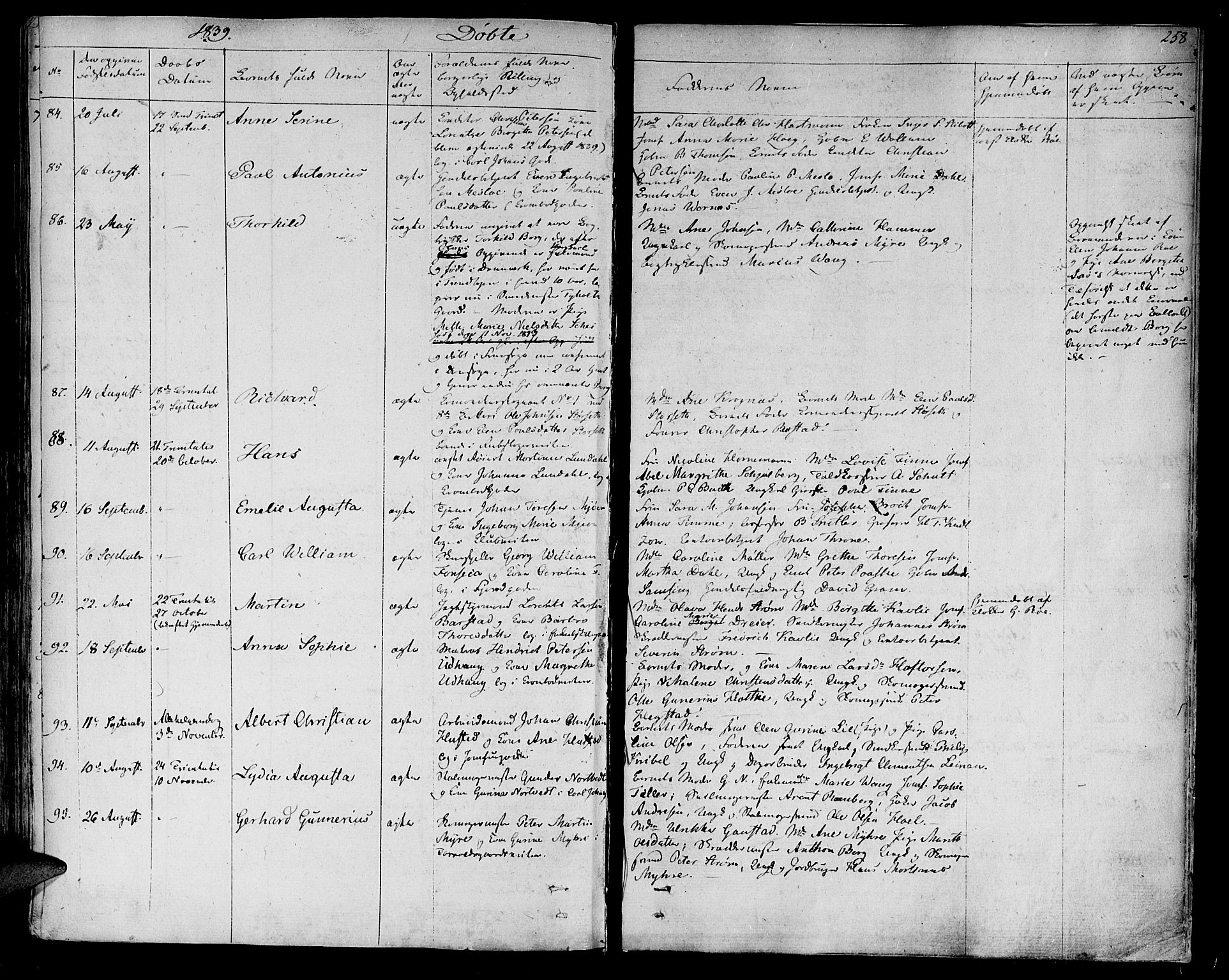 Ministerialprotokoller, klokkerbøker og fødselsregistre - Sør-Trøndelag, SAT/A-1456/602/L0108: Ministerialbok nr. 602A06, 1821-1839, s. 258