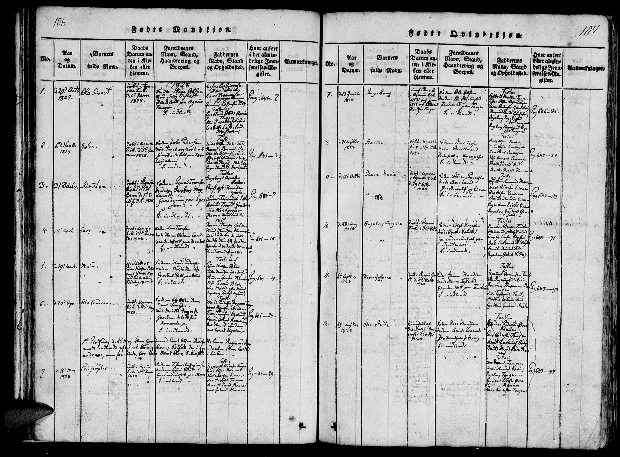 Ministerialprotokoller, klokkerbøker og fødselsregistre - Møre og Romsdal, AV/SAT-A-1454/560/L0718: Ministerialbok nr. 560A02, 1817-1844, s. 106-107