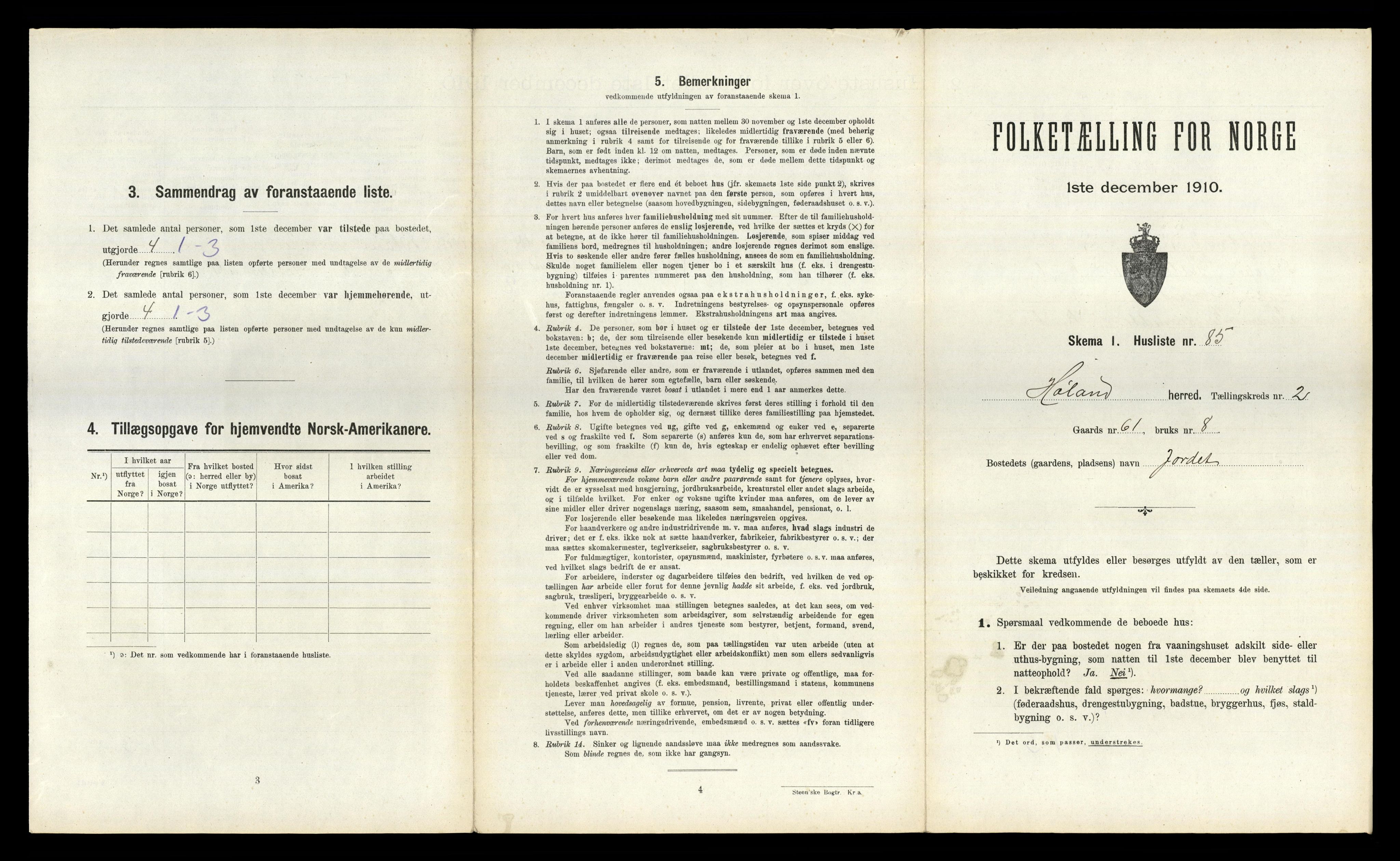 RA, Folketelling 1910 for 0221 Høland herred, 1910, s. 495