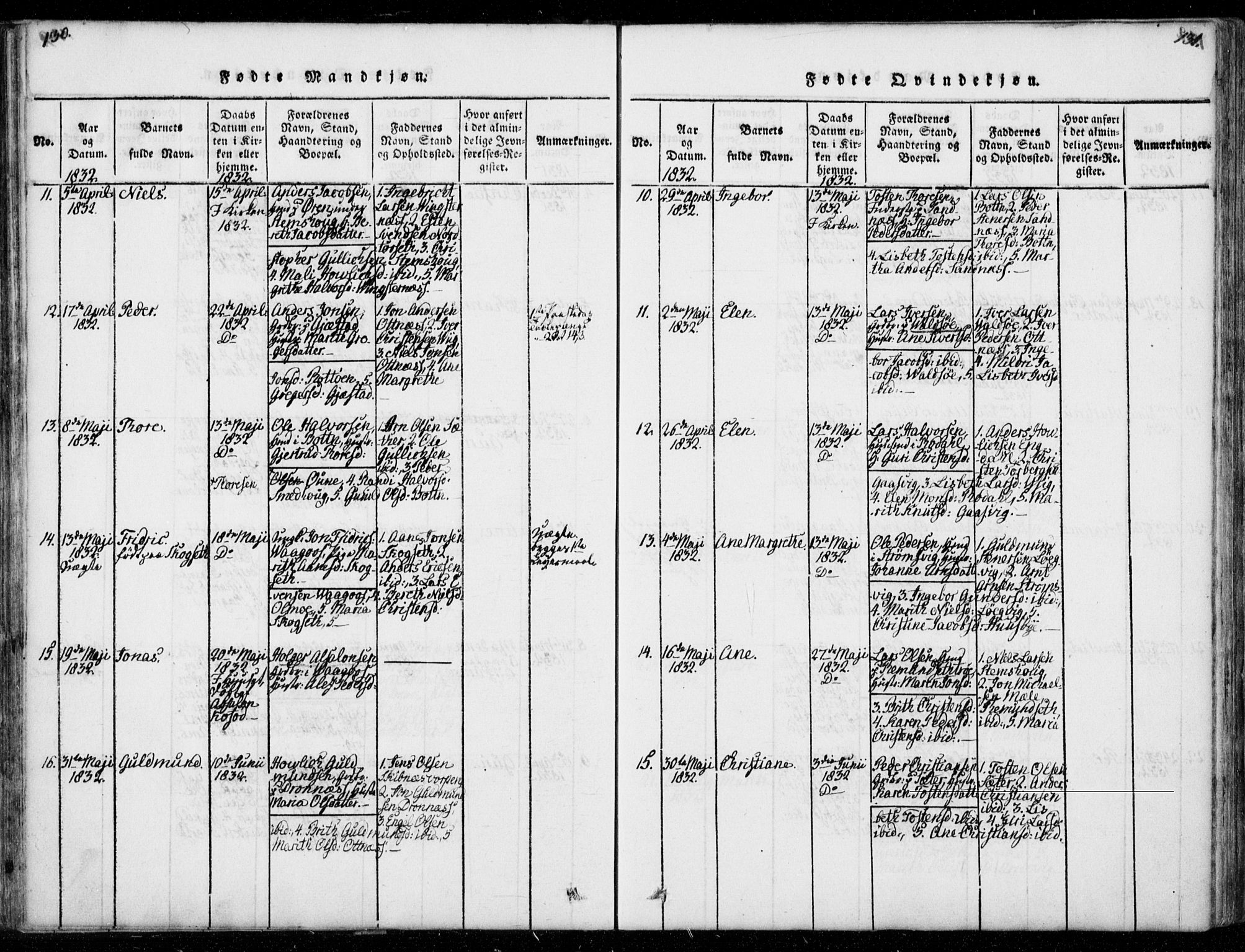 Ministerialprotokoller, klokkerbøker og fødselsregistre - Møre og Romsdal, AV/SAT-A-1454/578/L0903: Ministerialbok nr. 578A02, 1819-1838, s. 130-131