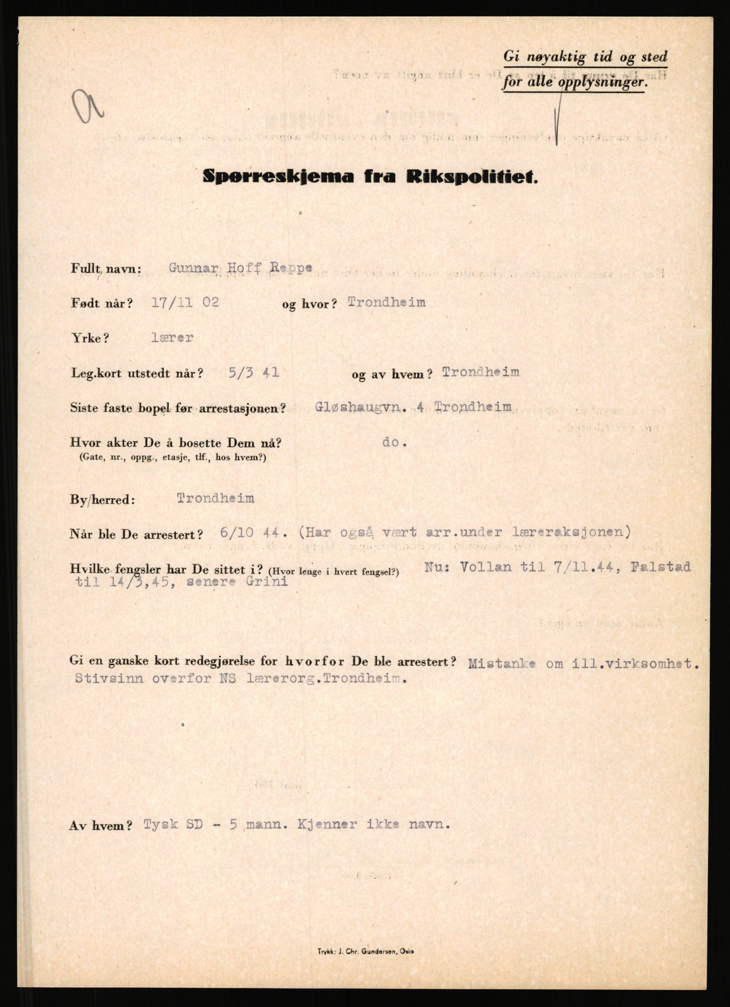 Rikspolitisjefen, AV/RA-S-1560/L/L0014: Pettersen, Aksel - Savosnick, Ernst, 1940-1945, s. 486