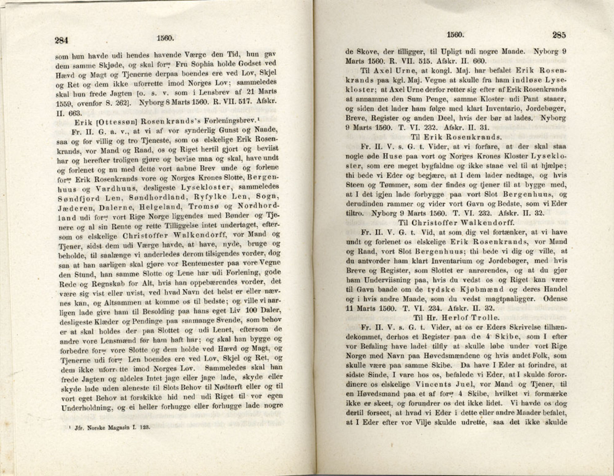 Publikasjoner utgitt av Det Norske Historiske Kildeskriftfond, PUBL/-/-/-: Norske Rigs-Registranter, bind 1, 1523-1571, s. 284-285