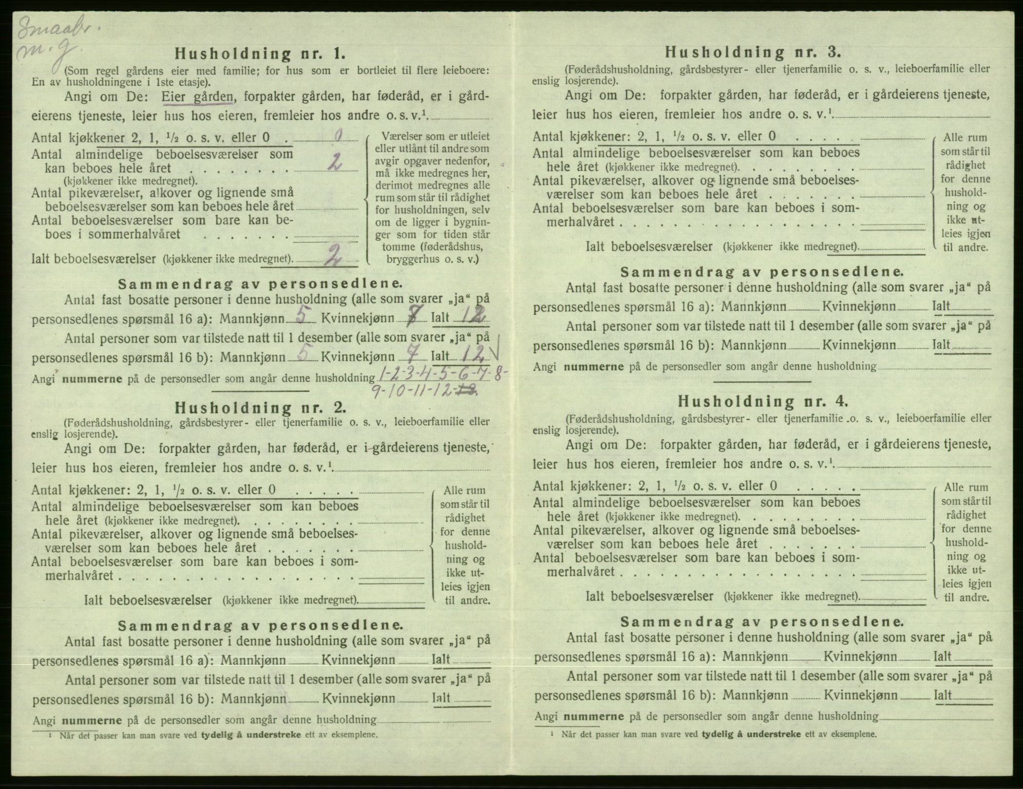 SAB, Folketelling 1920 for 1236 Vossestrand herred, 1920, s. 435