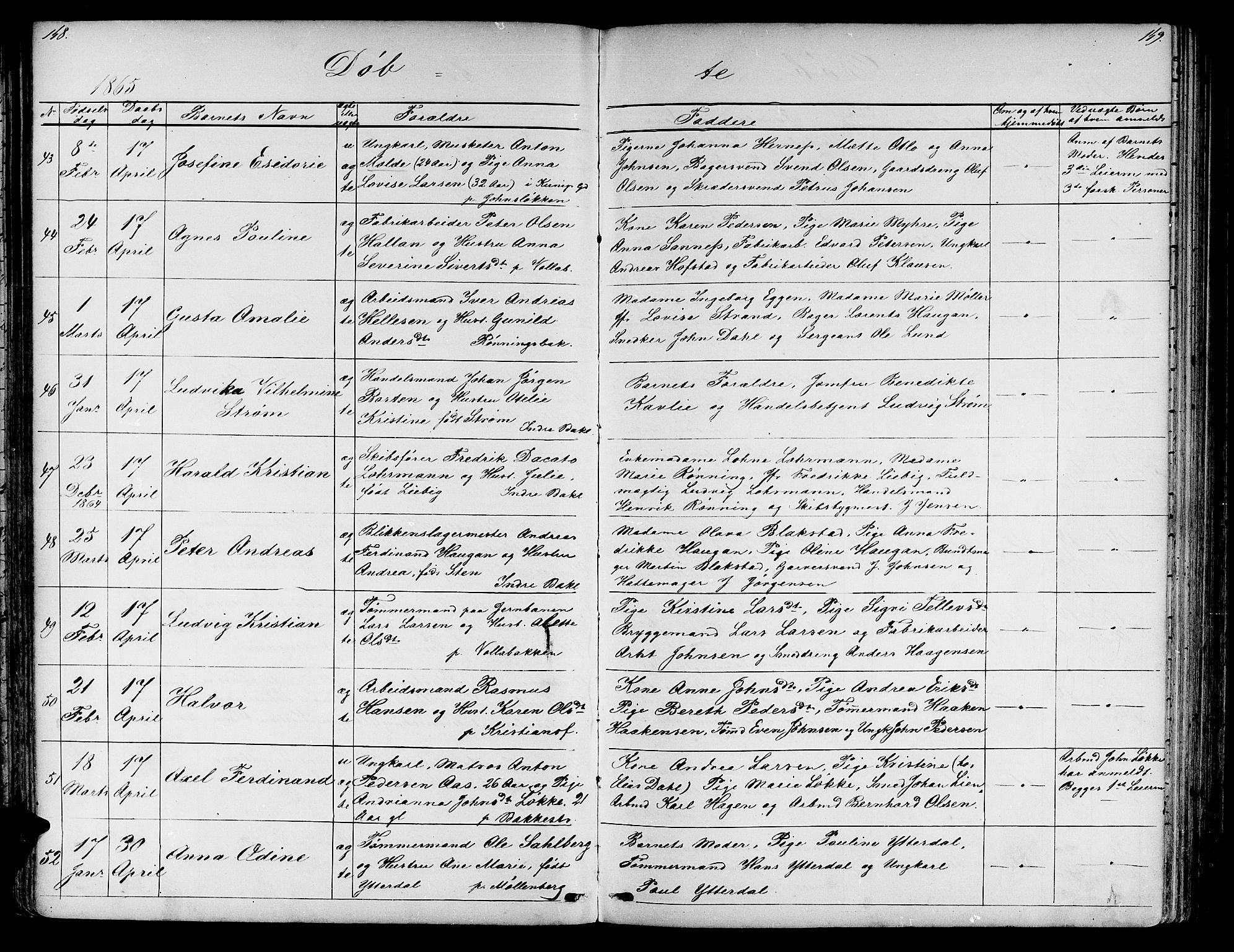 Ministerialprotokoller, klokkerbøker og fødselsregistre - Sør-Trøndelag, SAT/A-1456/604/L0219: Klokkerbok nr. 604C02, 1851-1869, s. 148-149