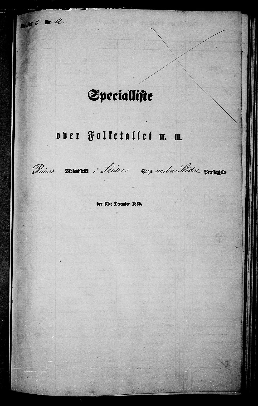 RA, Folketelling 1865 for 0543P Vestre Slidre prestegjeld, 1865, s. 79