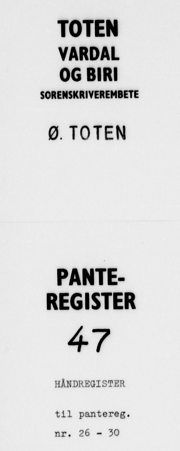Toten tingrett, SAH/TING-006/H/Ha/Haa/L0047: Panteregister nr. 47